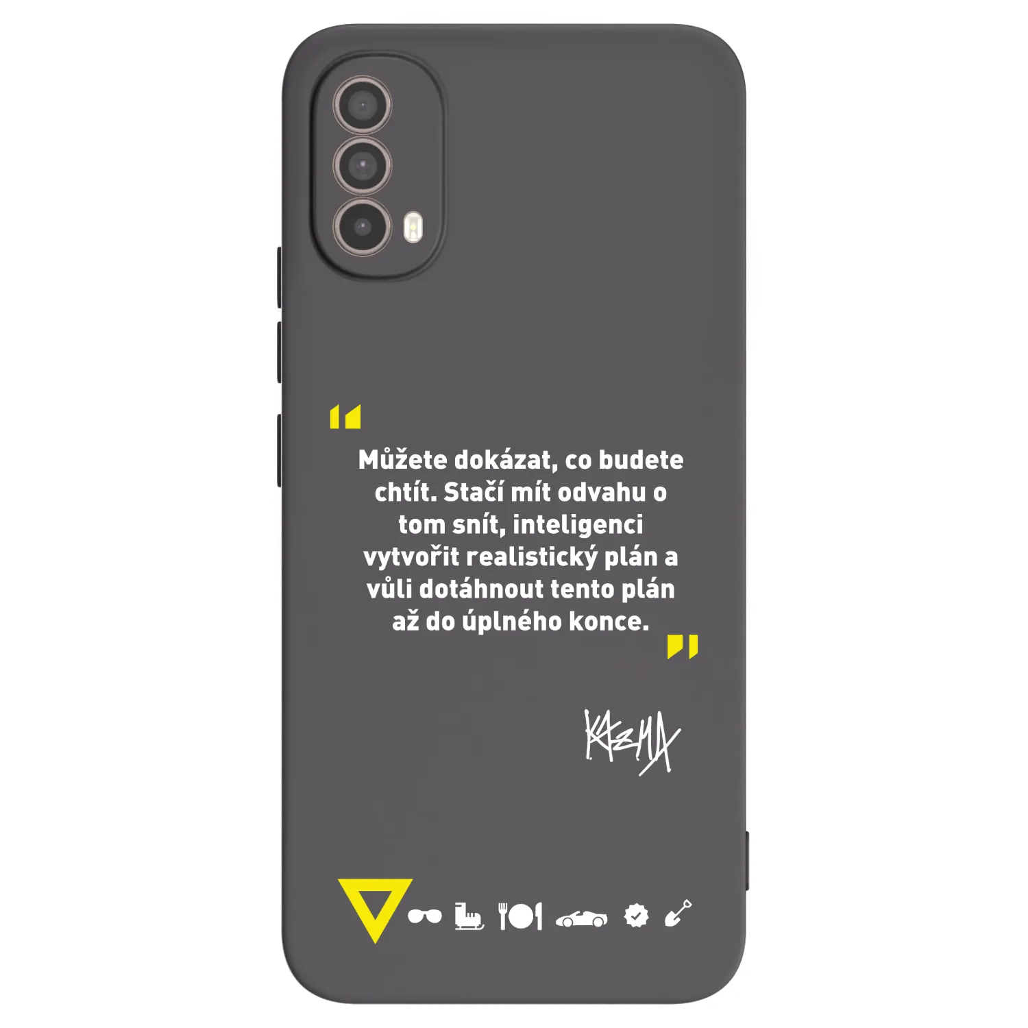 Picasee silikonový černý obal pro Motorola Moto E40 - Kazma - MŮŽETE DOKÁZAT, CO BUDETE CHTÍT