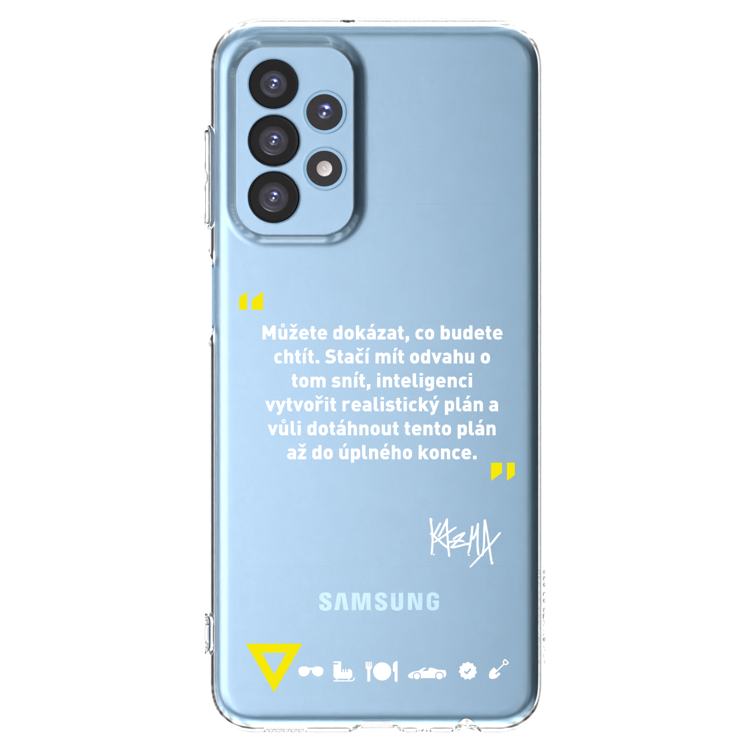 Picasee silikonový průhledný obal pro Samsung Galaxy A23 A235F 4G - Kazma - MŮŽETE DOKÁZAT, CO BUDETE CHTÍT
