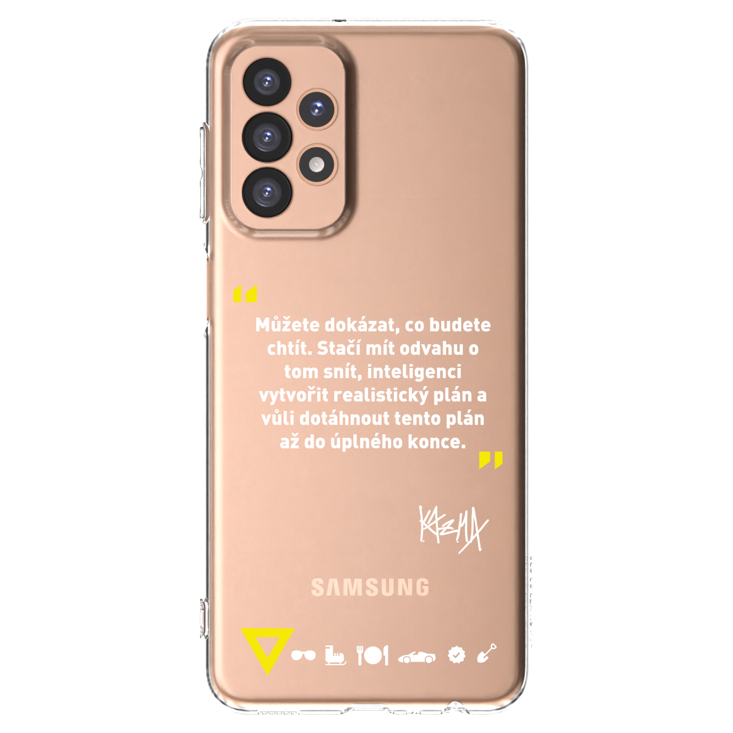 Picasee silikonový průhledný obal pro Samsung Galaxy A23 A236B 5G - Kazma - MŮŽETE DOKÁZAT, CO BUDETE CHTÍT