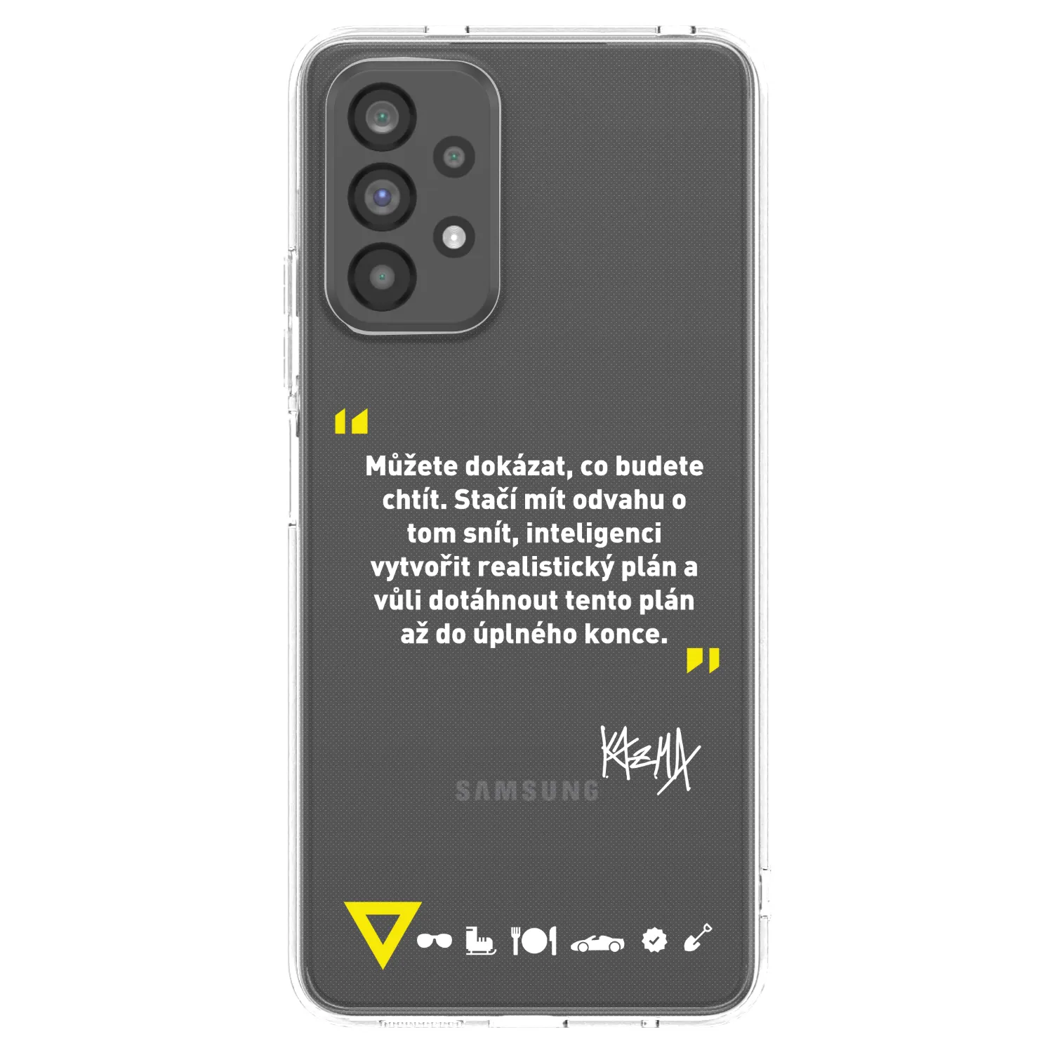 Picasee silikonový průhledný obal pro Samsung Galaxy A73 5G - Kazma - MŮŽETE DOKÁZAT, CO BUDETE CHTÍT