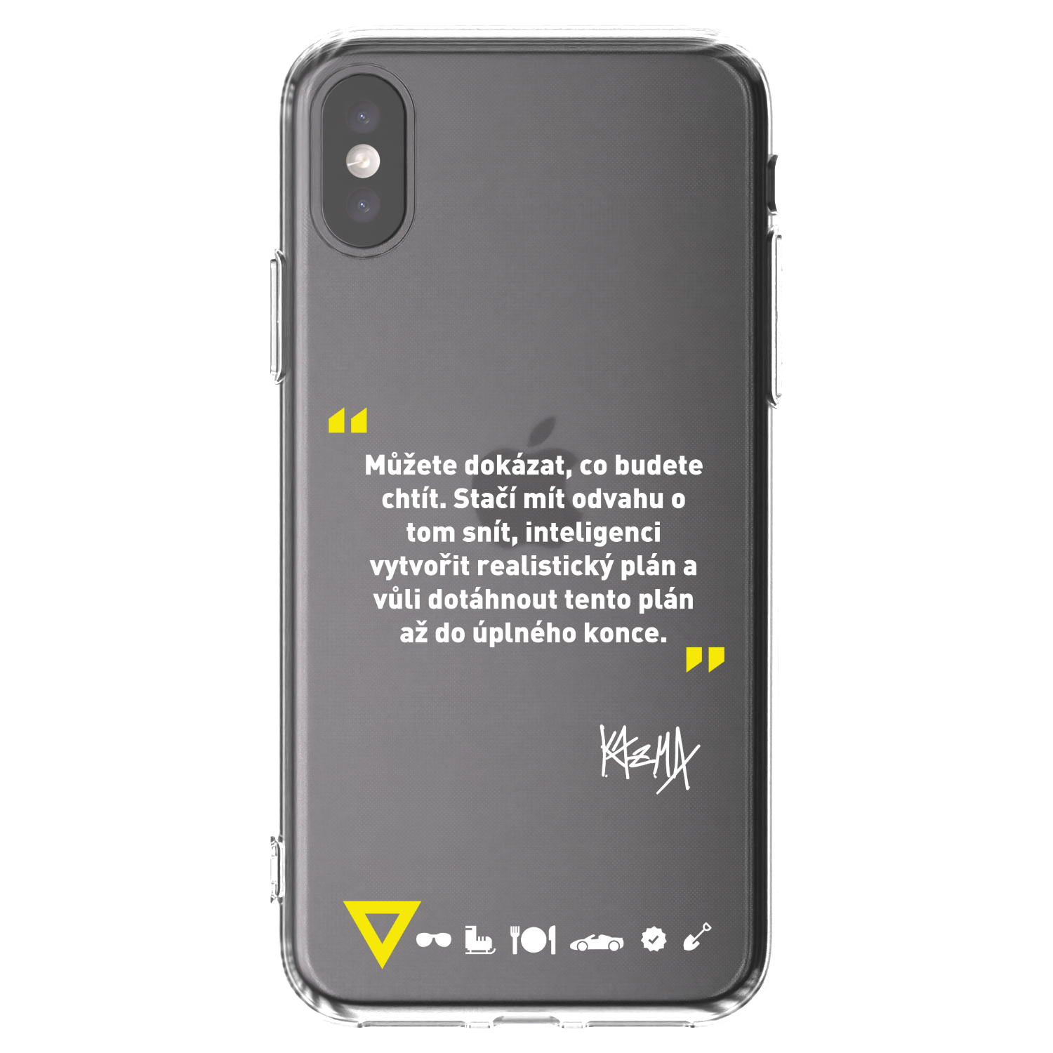Picasee silikonový průhledný obal pro Apple iPhone X/XS - Kazma - MŮŽETE DOKÁZAT, CO BUDETE CHTÍT
