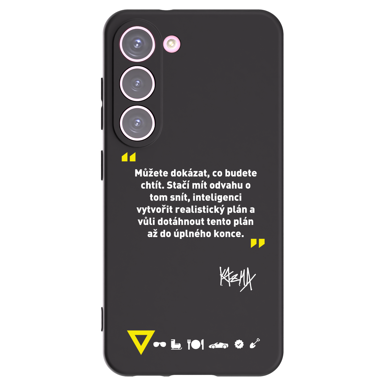 Picasee silikonový černý obal pro Samsung Galaxy S23 5G - Kazma - MŮŽETE DOKÁZAT, CO BUDETE CHTÍT