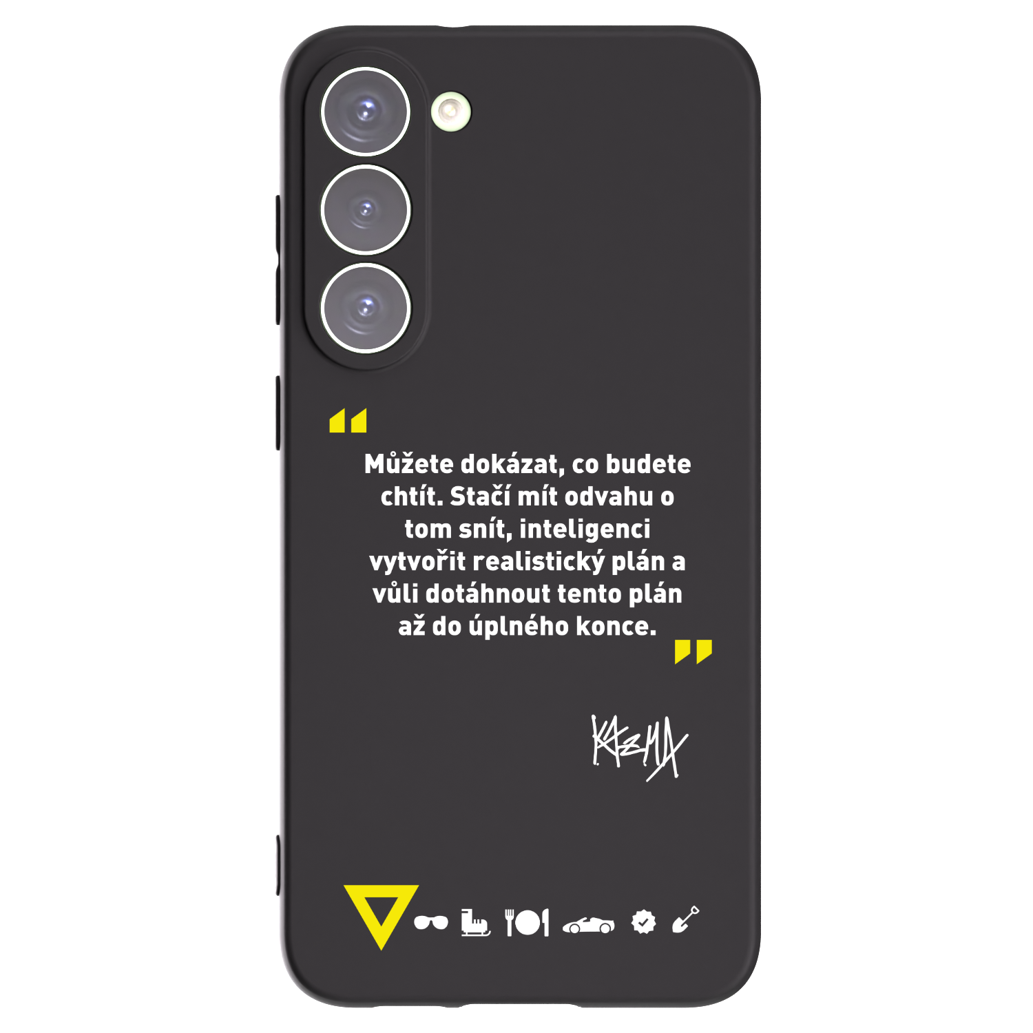 Picasee silikonový černý obal pro Samsung Galaxy S23+ 5G - Kazma - MŮŽETE DOKÁZAT, CO BUDETE CHTÍT