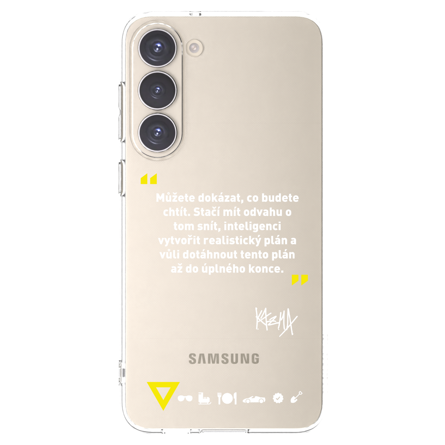 Picasee silikonový průhledný obal pro Samsung Galaxy S23+ 5G - Kazma - MŮŽETE DOKÁZAT, CO BUDETE CHTÍT