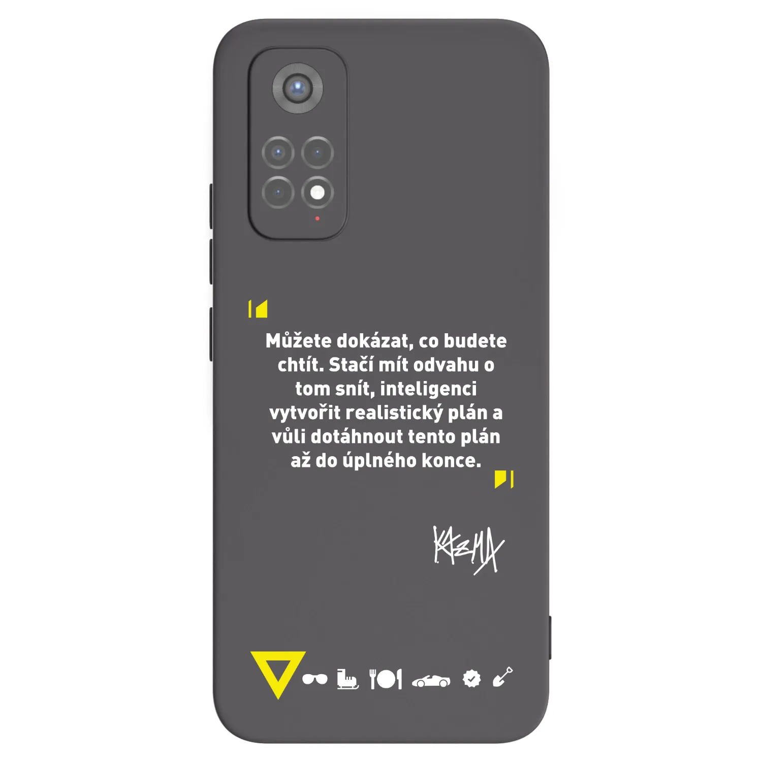 Picasee silikonový černý obal pro Xiaomi Redmi Note 11S 5G - Kazma - MŮŽETE DOKÁZAT, CO BUDETE CHTÍT