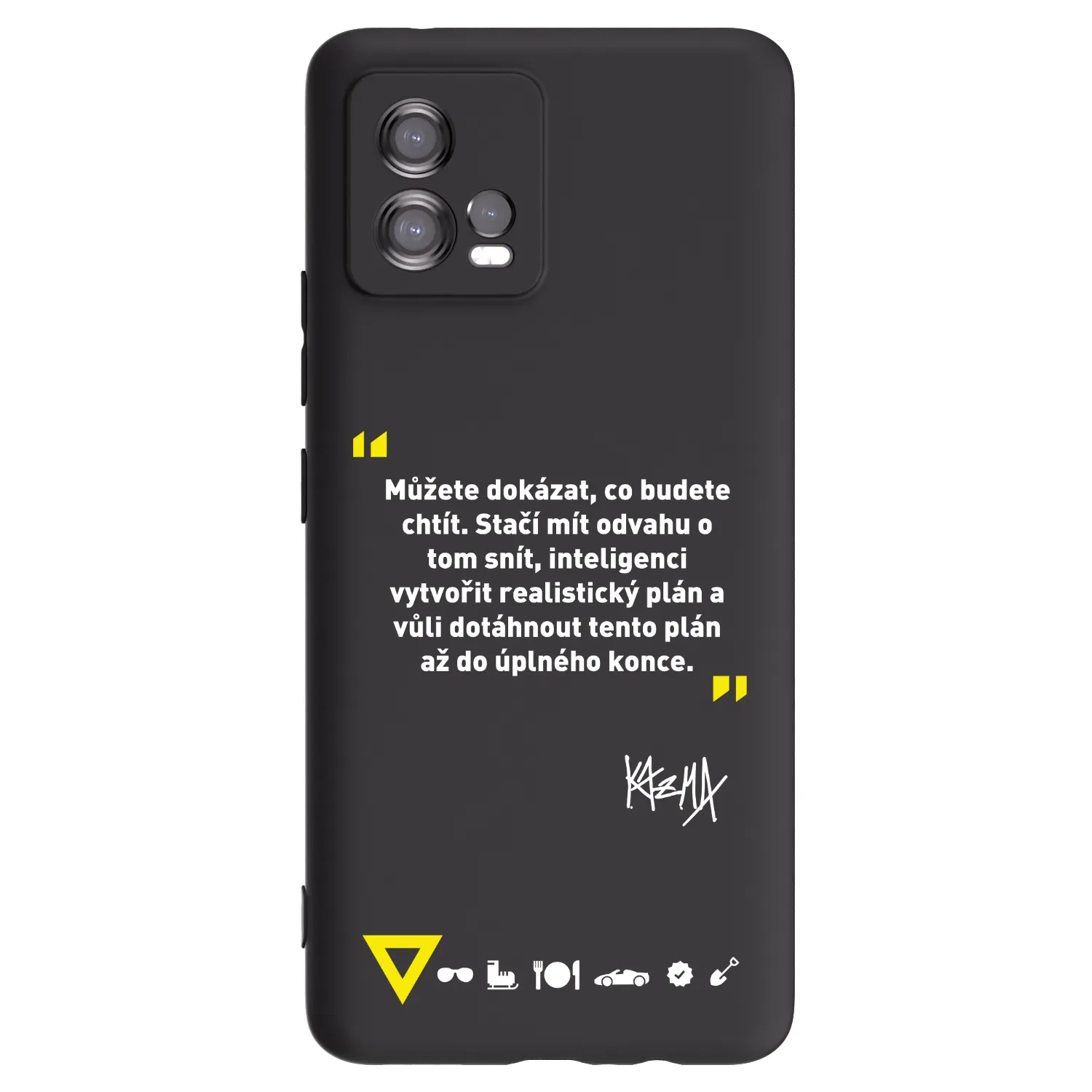 Picasee silikonový černý obal pro Motorola Moto G72 - Kazma - MŮŽETE DOKÁZAT, CO BUDETE CHTÍT