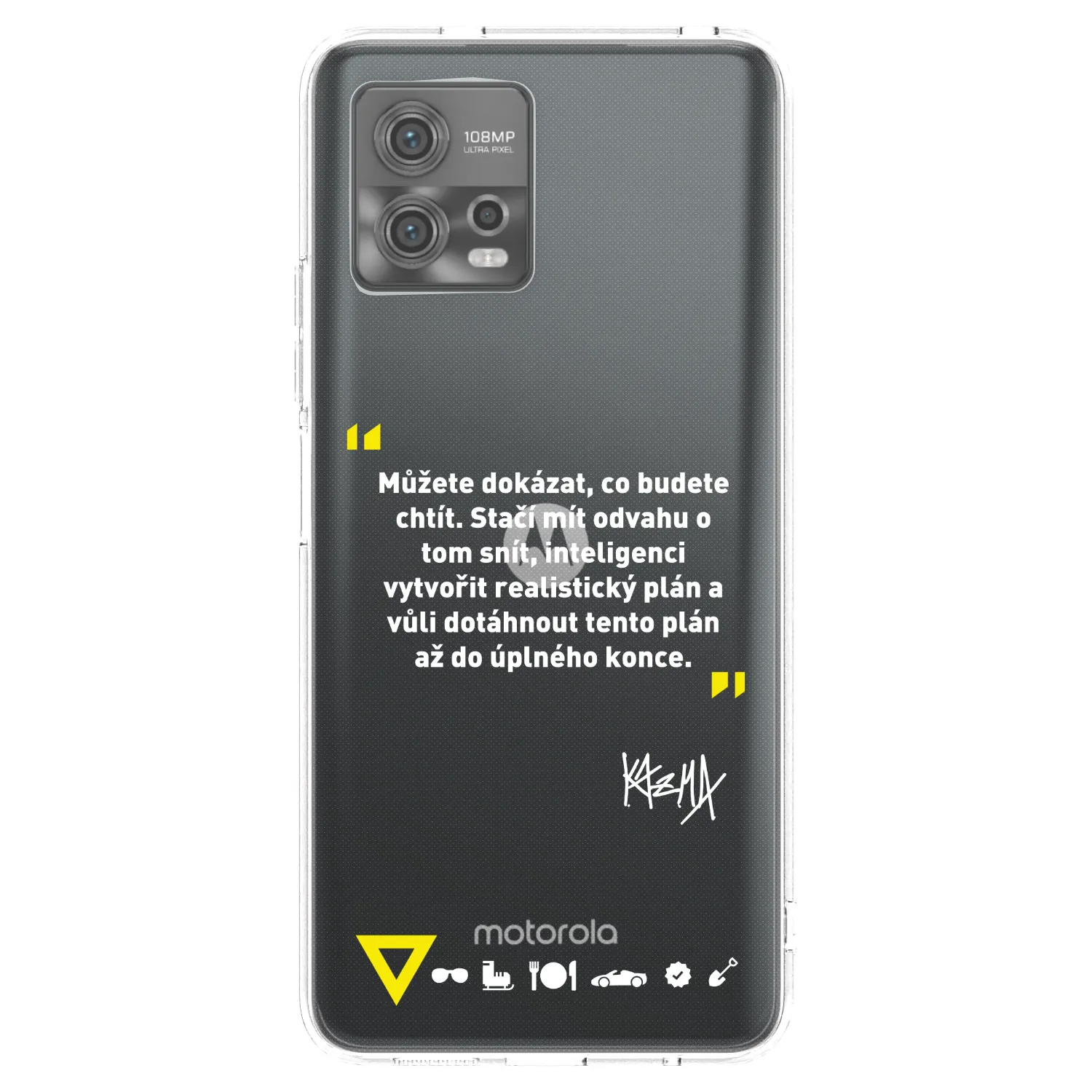 Picasee silikonový průhledný obal pro Motorola Moto G72 - Kazma - MŮŽETE DOKÁZAT, CO BUDETE CHTÍT