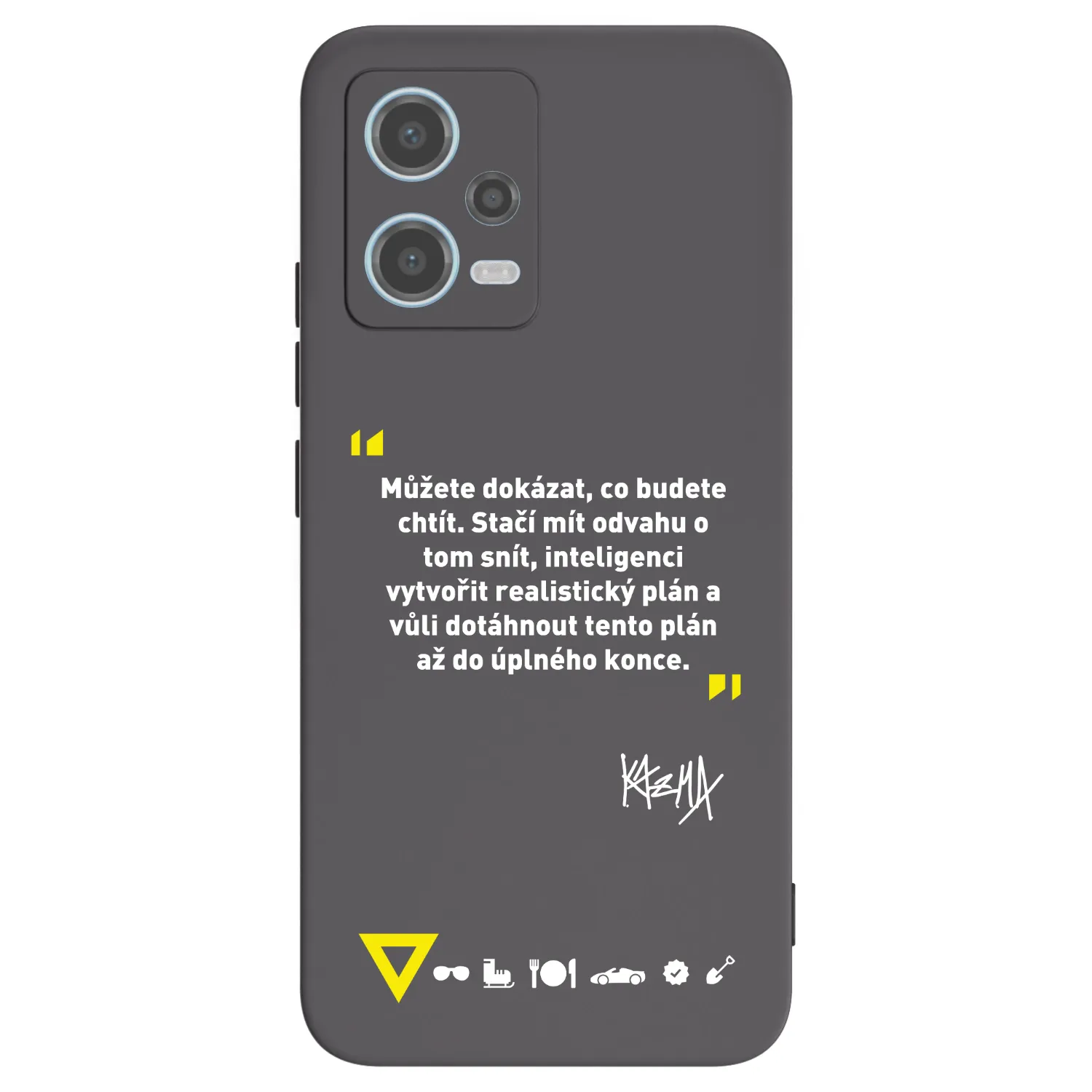 Picasee silikonový černý obal pro Xiaomi Redmi Note 12 5G - Kazma - MŮŽETE DOKÁZAT, CO BUDETE CHTÍT