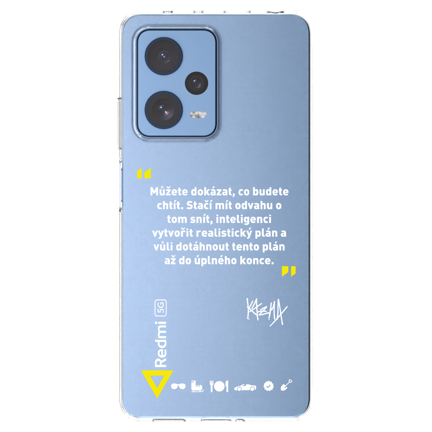 Picasee silikonový průhledný obal pro Xiaomi Redmi Note 12 Pro 5G - Kazma - MŮŽETE DOKÁZAT, CO BUDETE CHTÍT