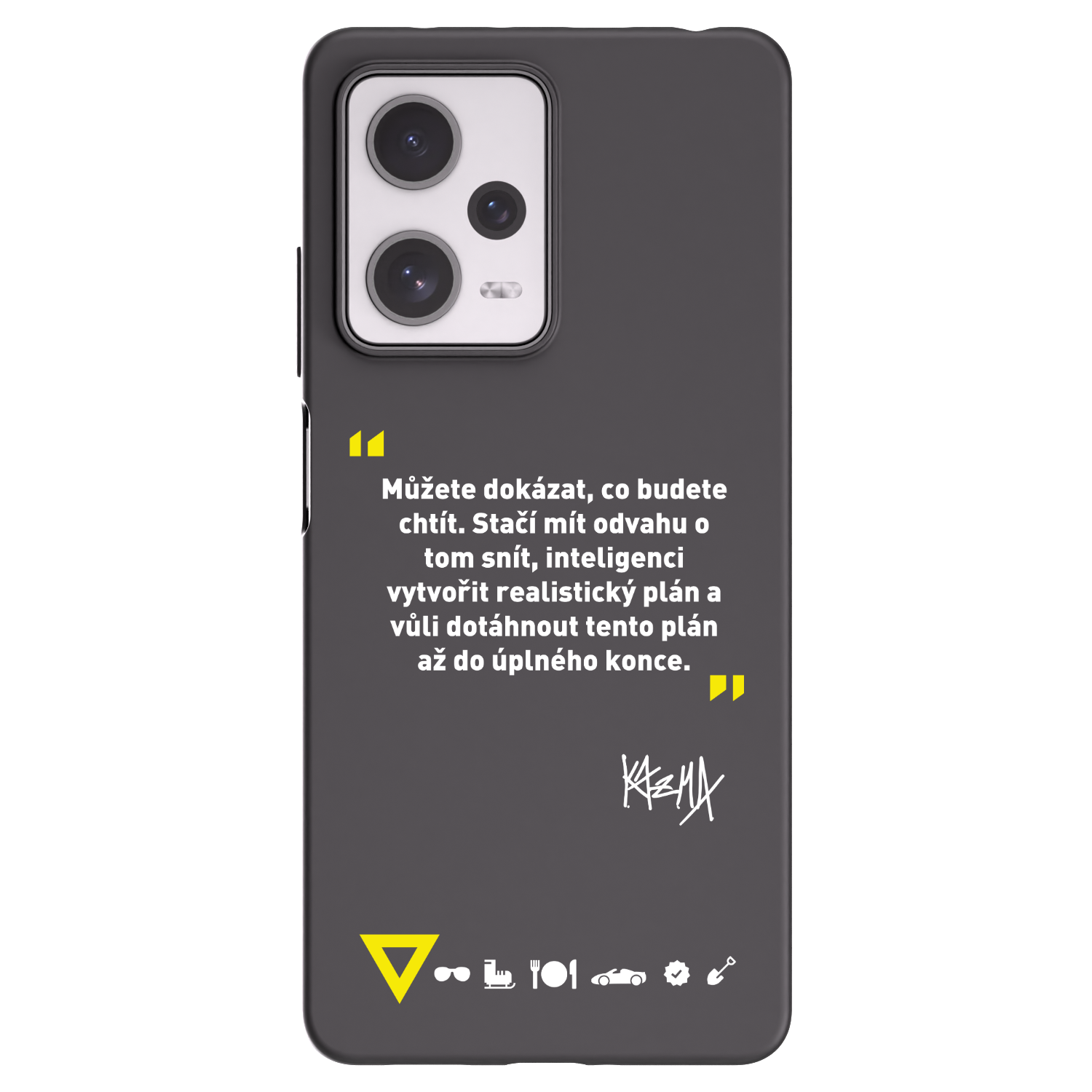 Picasee silikonový černý obal pro Xiaomi Redmi Note 12 Pro+ 5G - Kazma - MŮŽETE DOKÁZAT, CO BUDETE CHTÍT