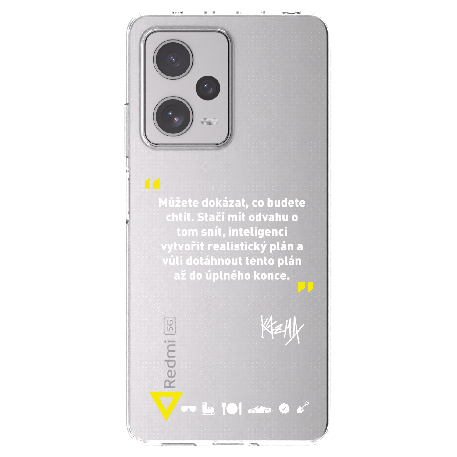 Picasee silikonový průhledný obal pro Xiaomi Redmi Note 12 Pro+ 5G - Kazma - MŮŽETE DOKÁZAT, CO BUDETE CHTÍT