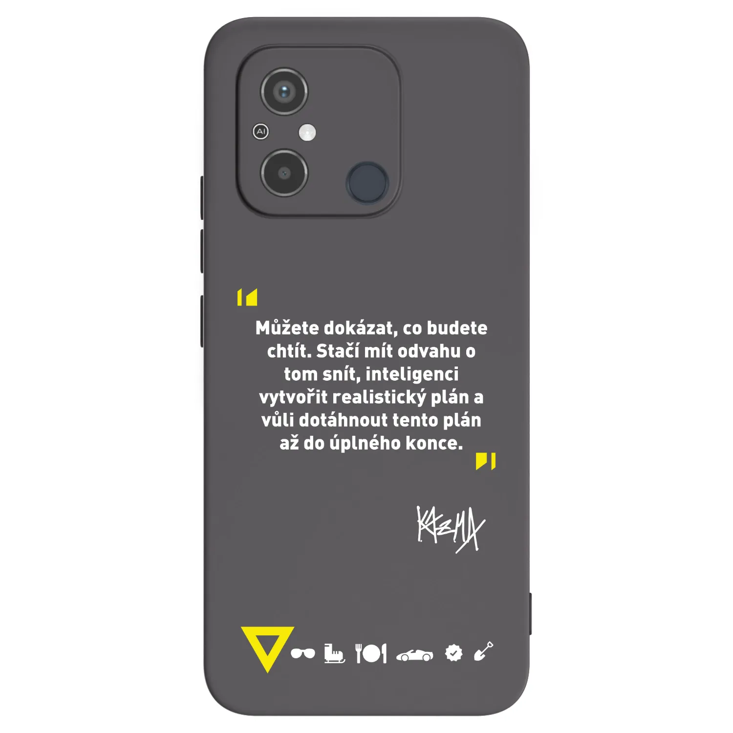 Picasee silikonový černý obal pro Xiaomi Redmi 12C - Kazma - MŮŽETE DOKÁZAT, CO BUDETE CHTÍT