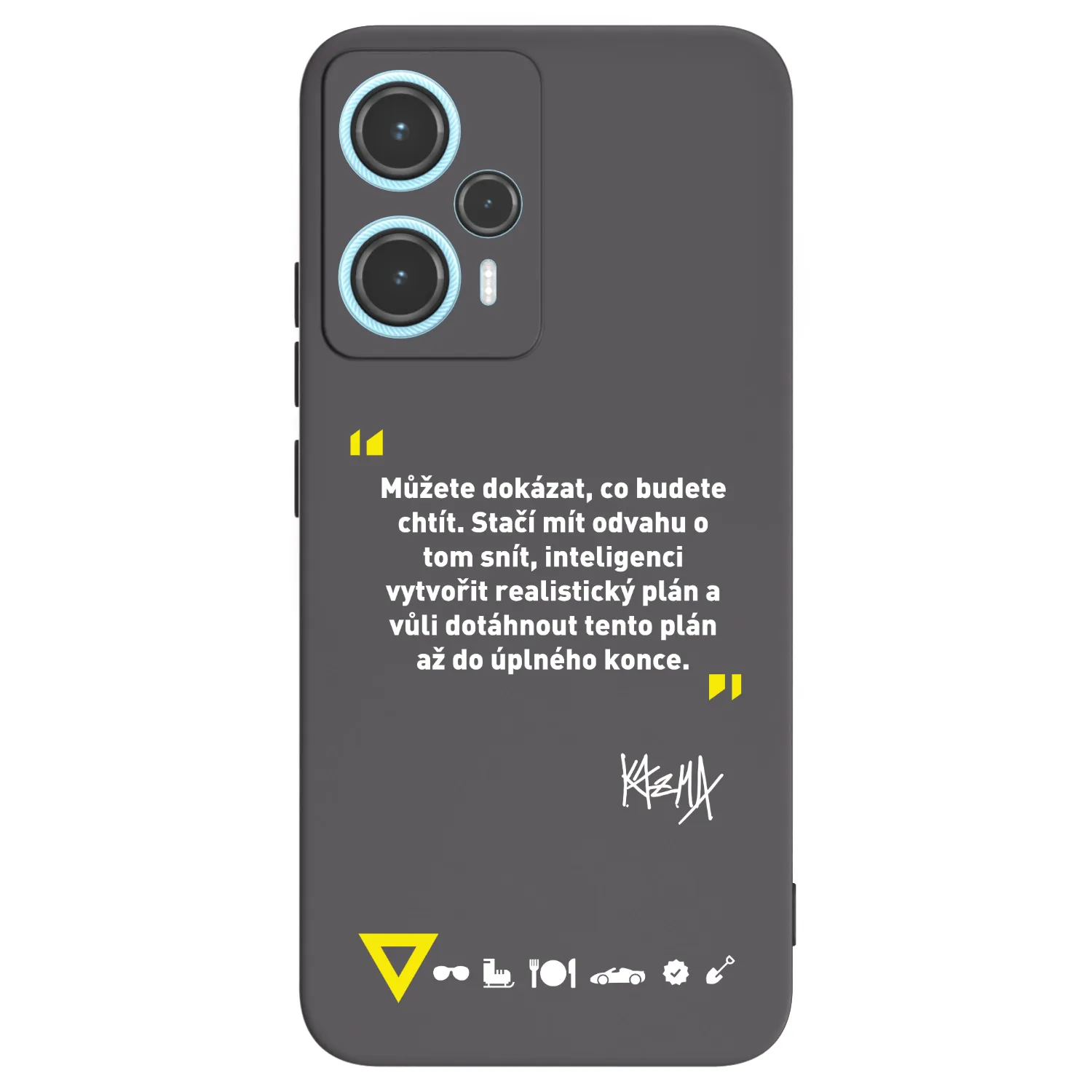 Picasee silikonový černý obal pro Xiaomi Poco F5 - Kazma - MŮŽETE DOKÁZAT, CO BUDETE CHTÍT