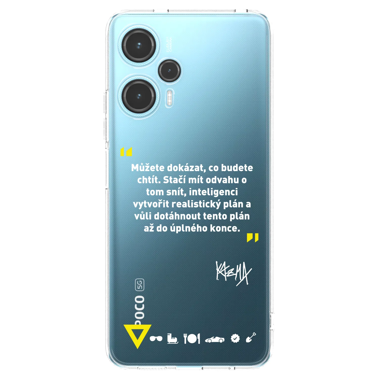 Picasee silikonový průhledný obal pro Xiaomi Poco F5 - Kazma - MŮŽETE DOKÁZAT, CO BUDETE CHTÍT