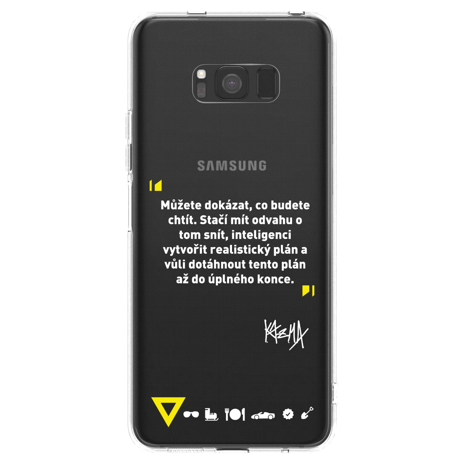 Picasee silikonový průhledný obal pro Samsung Galaxy S8 G950F - Kazma - MŮŽETE DOKÁZAT, CO BUDETE CHTÍT