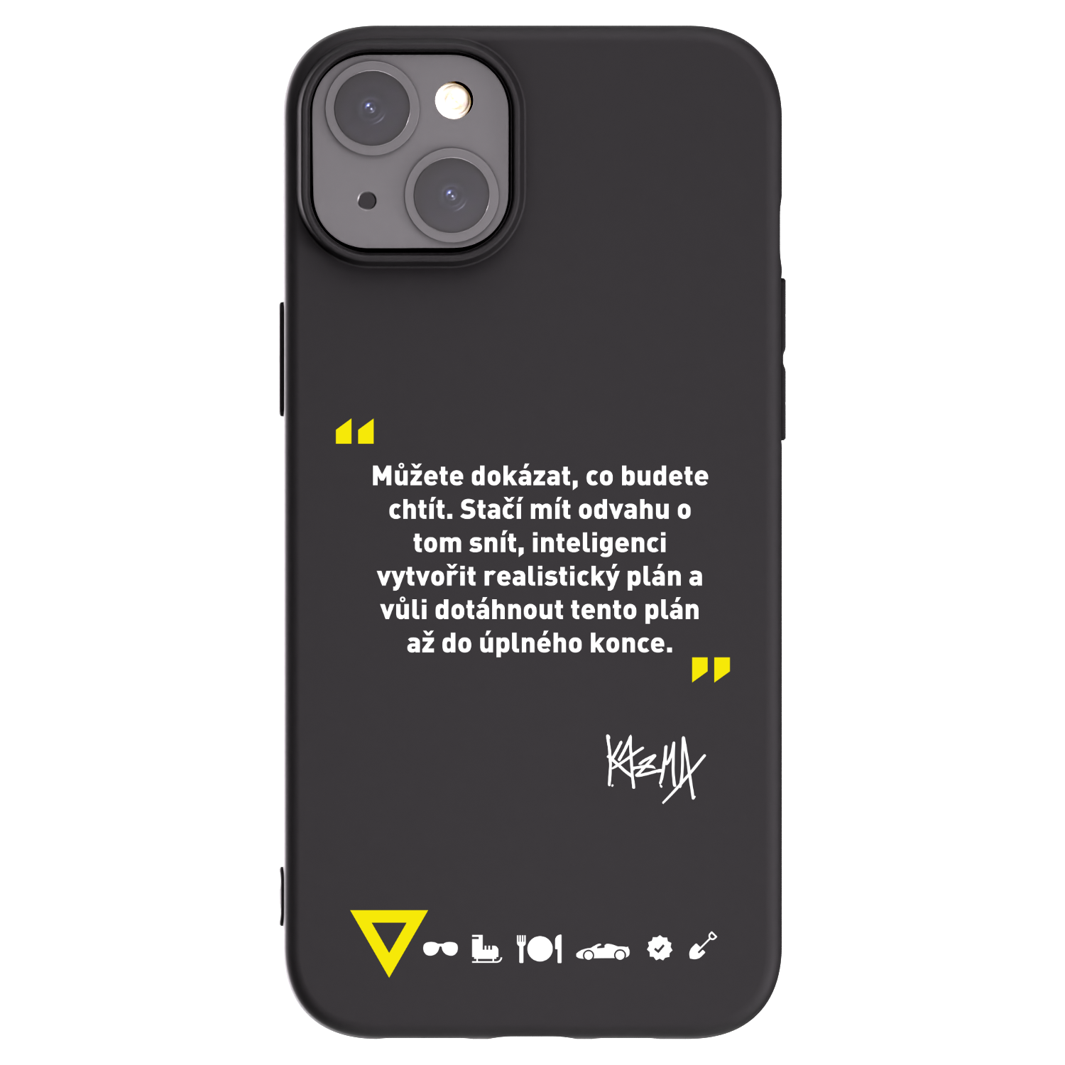 Picasee silikonový černý obal pro Apple iPhone 15 Plus - Kazma - MŮŽETE DOKÁZAT, CO BUDETE CHTÍT