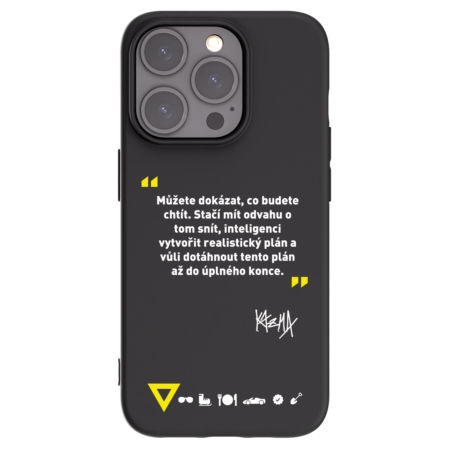 Picasee silikonový černý obal pro Apple iPhone 15 Pro - Kazma - MŮŽETE DOKÁZAT, CO BUDETE CHTÍT