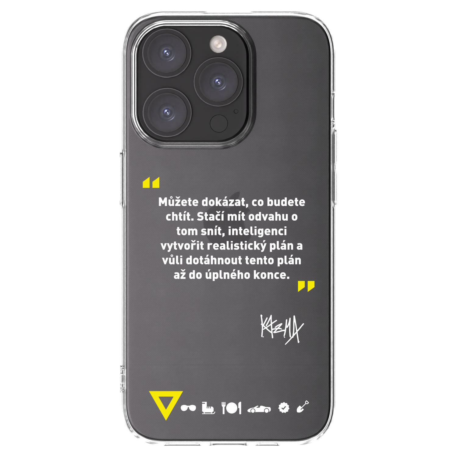 Picasee silikonový průhledný obal pro Apple iPhone 15 Pro - Kazma - MŮŽETE DOKÁZAT, CO BUDETE CHTÍT