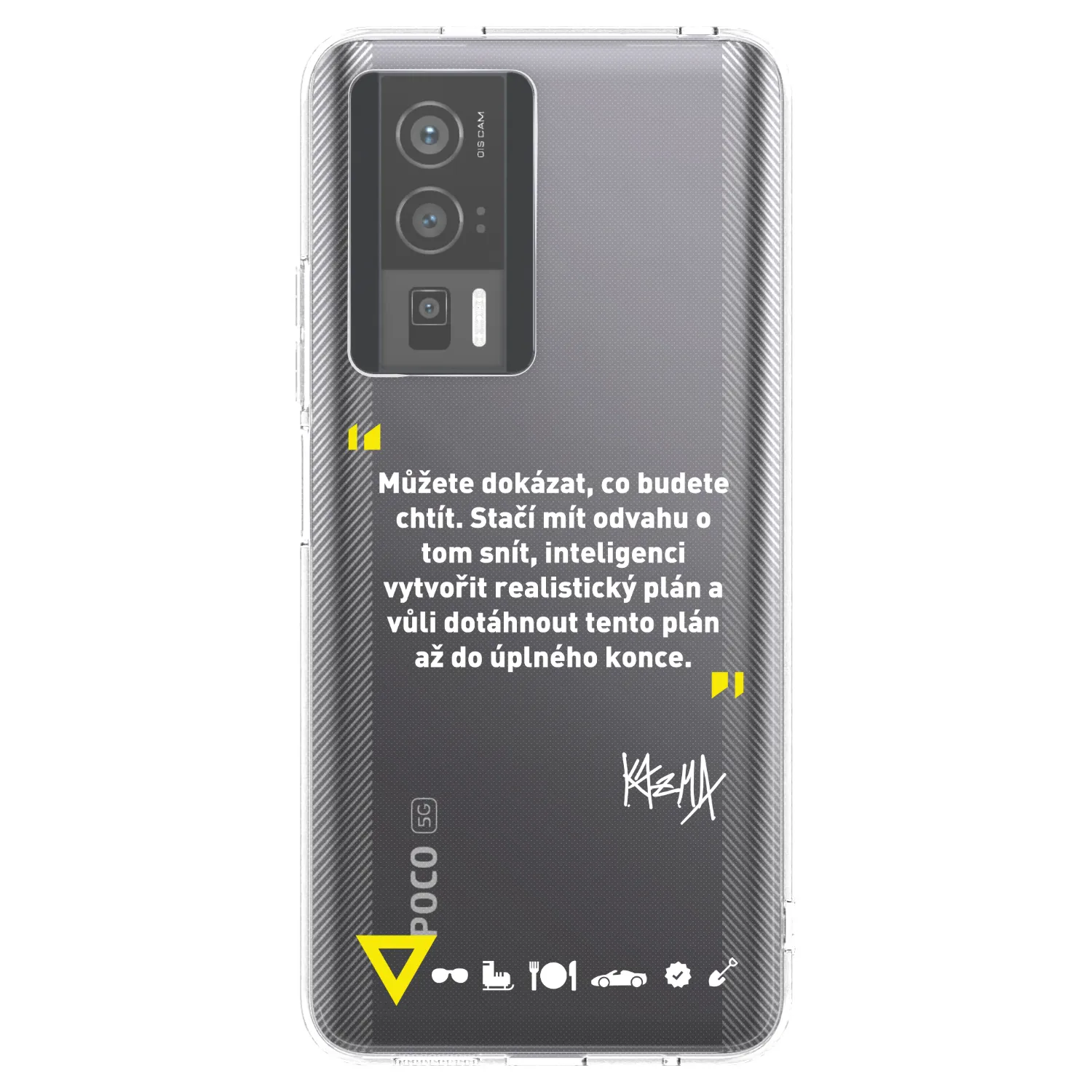 Picasee silikonový průhledný obal pro Xiaomi Poco F5 Pro 5G - Kazma - MŮŽETE DOKÁZAT, CO BUDETE CHTÍT