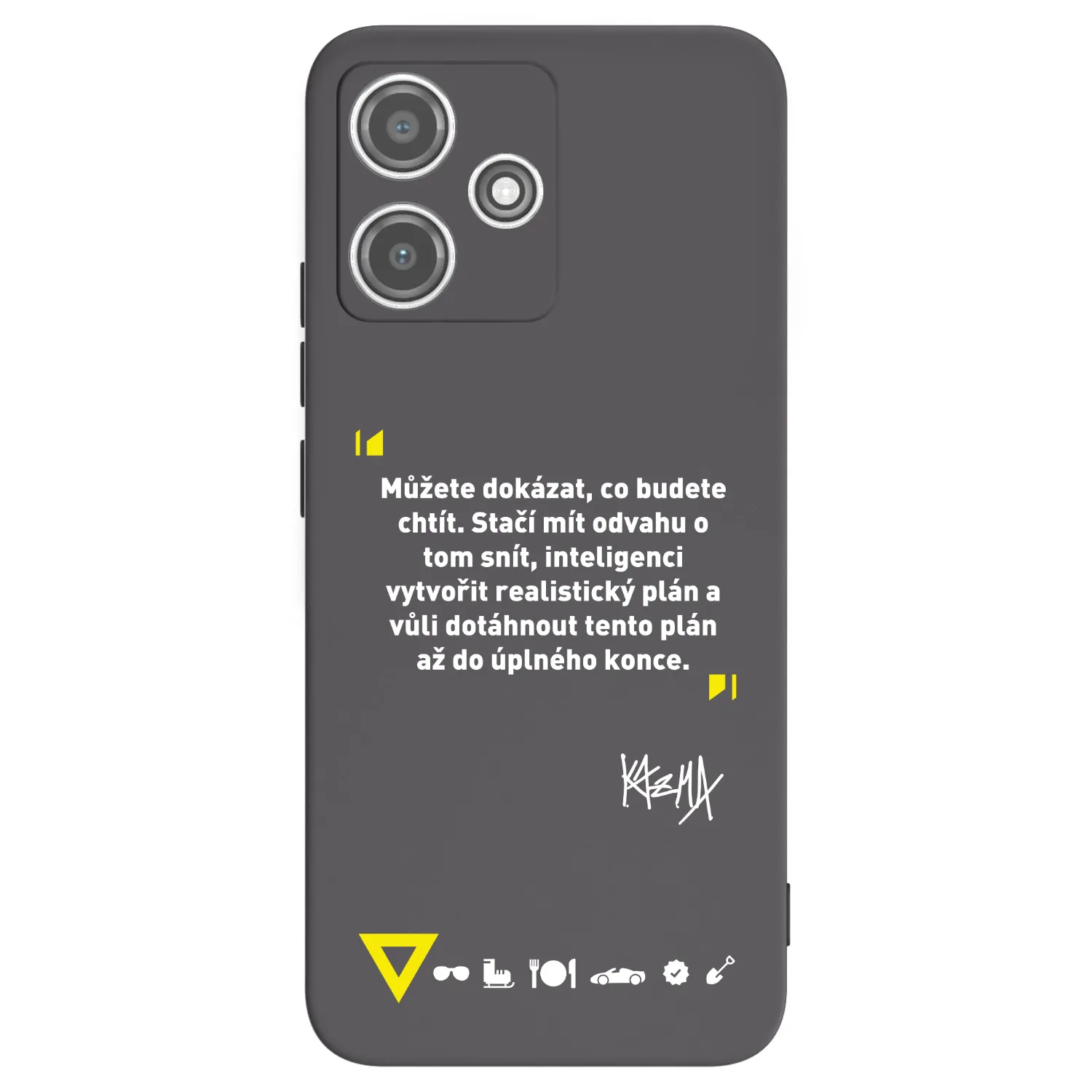 Picasee silikonový černý obal pro Xiaomi Redmi 12 5G - Kazma - MŮŽETE DOKÁZAT, CO BUDETE CHTÍT