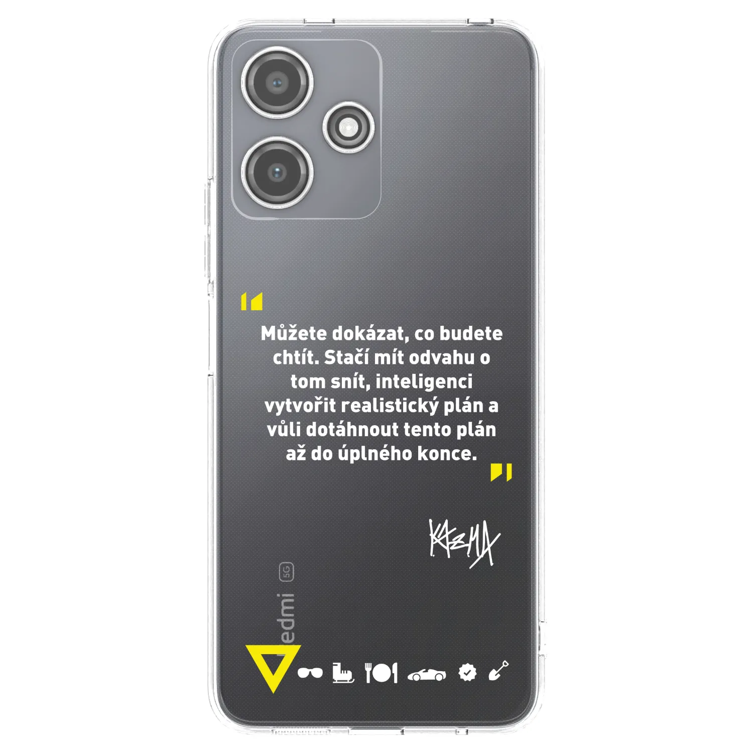 Picasee silikonový průhledný obal pro Xiaomi Redmi 12 5G - Kazma - MŮŽETE DOKÁZAT, CO BUDETE CHTÍT