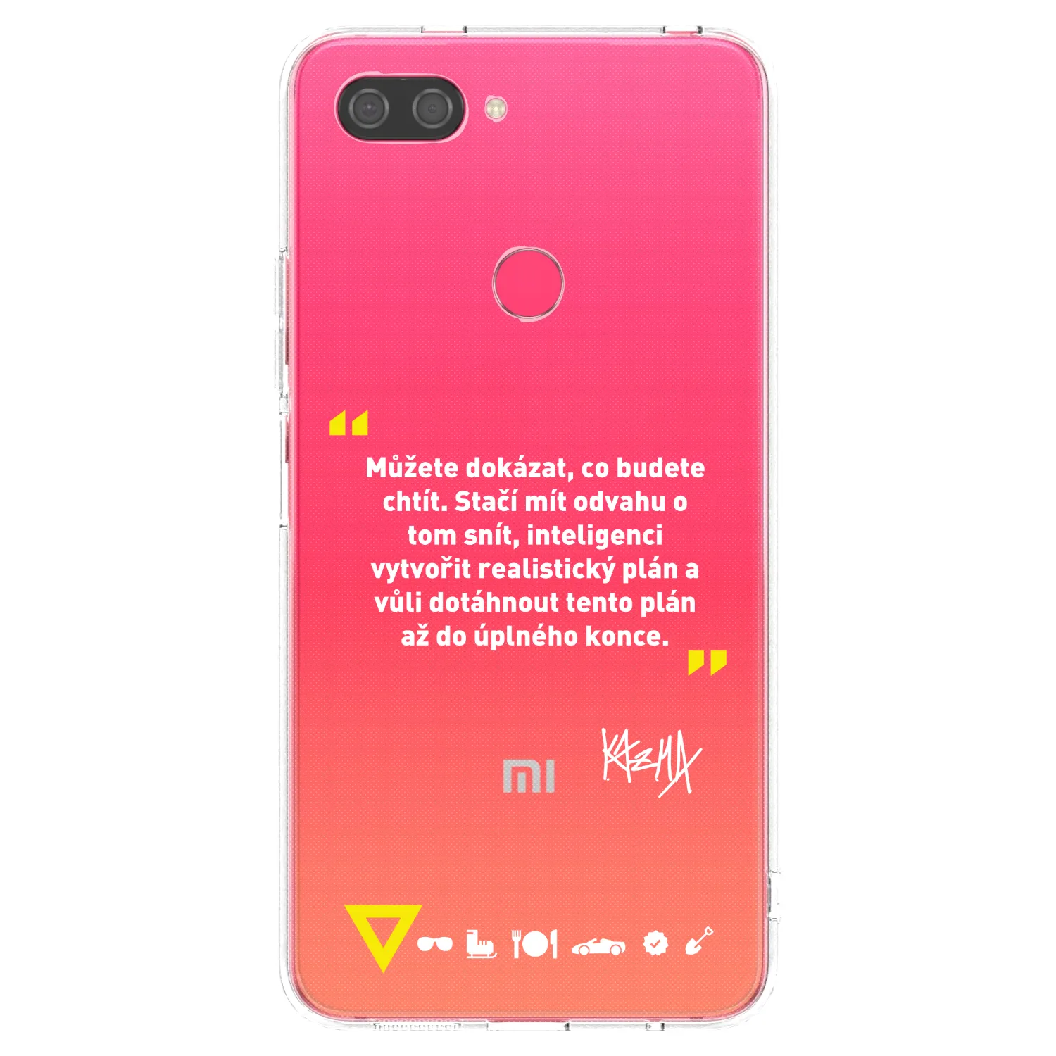 Picasee silikonový průhledný obal pro Xiaomi Mi 8 Lite - Kazma - MŮŽETE DOKÁZAT, CO BUDETE CHTÍT