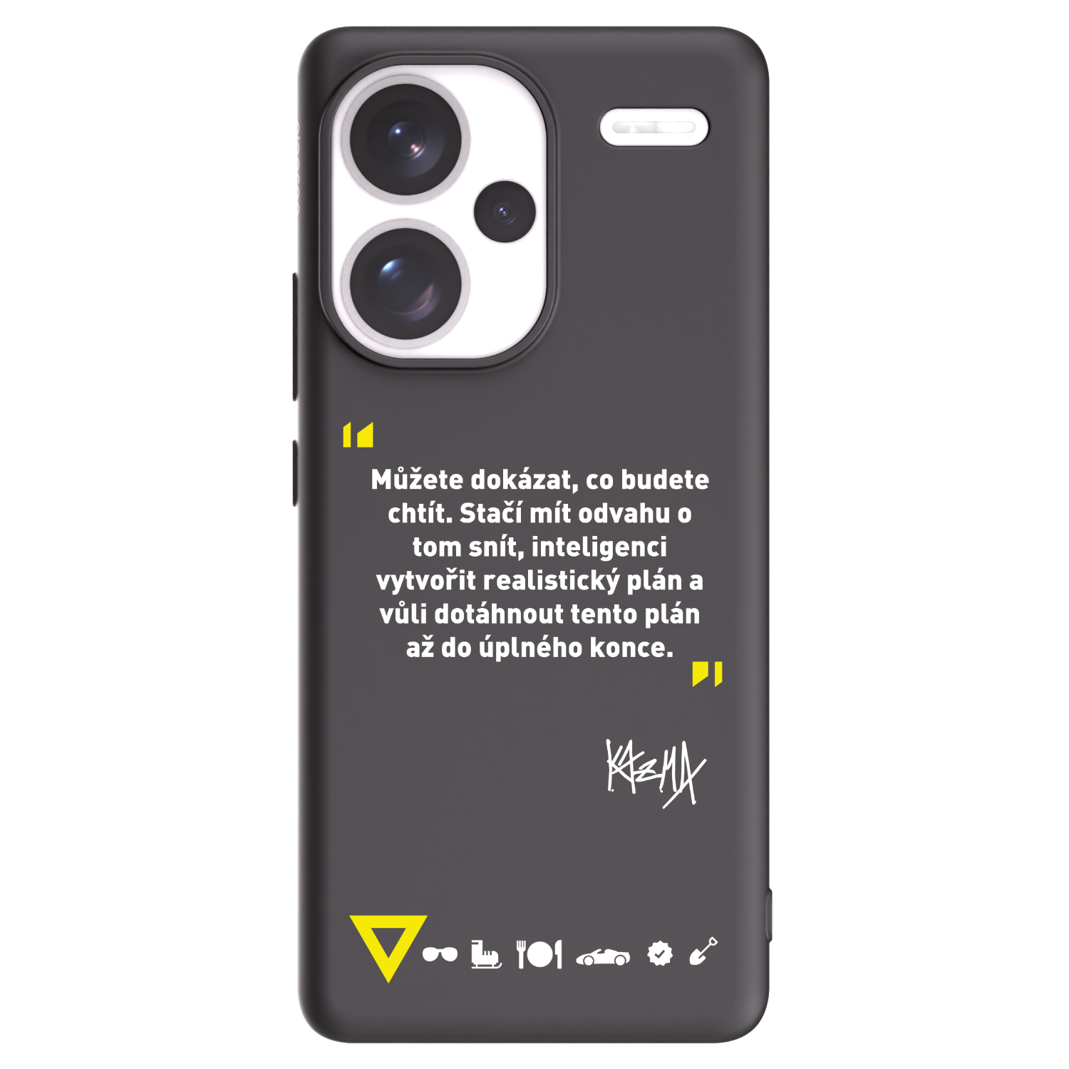 Picasee silikonový černý obal pro Xiaomi Redmi Note 13 Pro+ 5G - Kazma - MŮŽETE DOKÁZAT, CO BUDETE CHTÍT