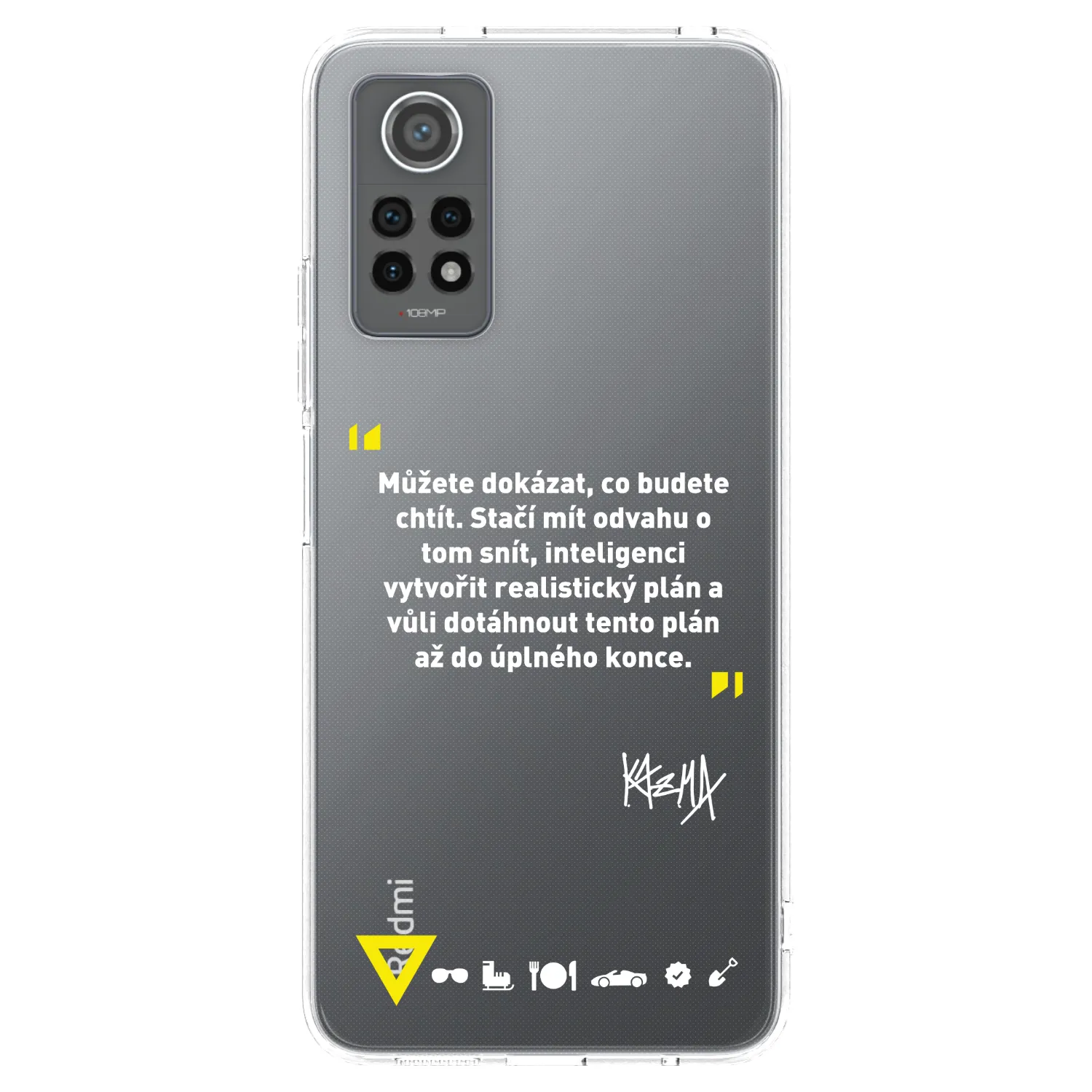Picasee silikonový průhledný obal pro Xiaomi Redmi Note 12 Pro 4G - Kazma - MŮŽETE DOKÁZAT, CO BUDETE CHTÍT