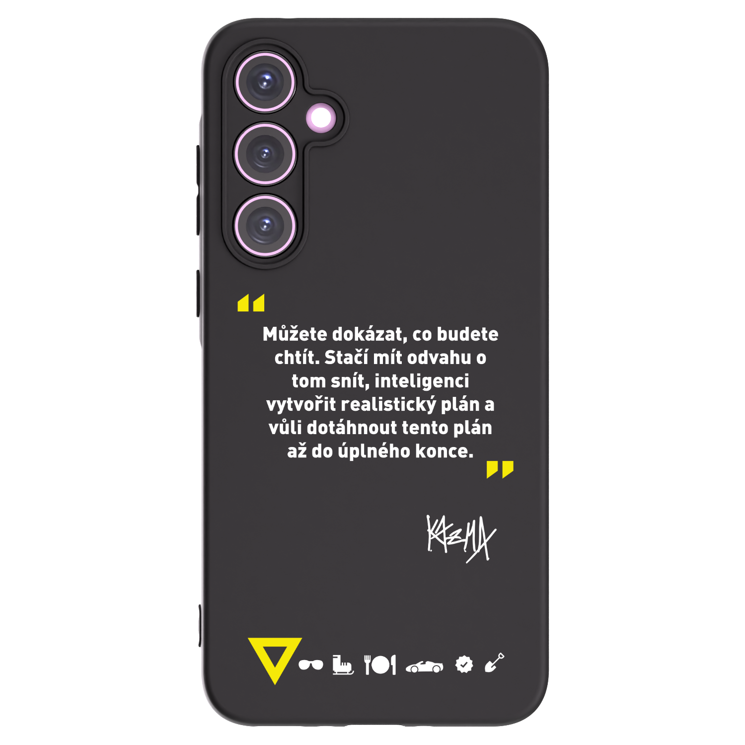 Picasee silikonový černý obal pro Samsung Galaxy A35 5G A356B - Kazma - MŮŽETE DOKÁZAT, CO BUDETE CHTÍT