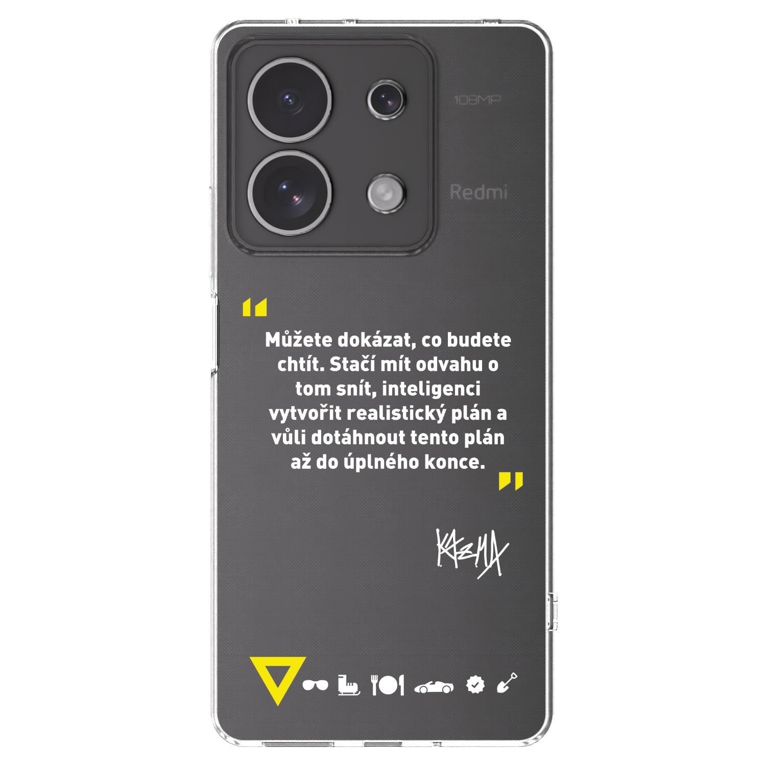 Picasee silikonový průhledný obal pro Xiaomi Redmi Note 13 4G - Kazma - MŮŽETE DOKÁZAT, CO BUDETE CHTÍT