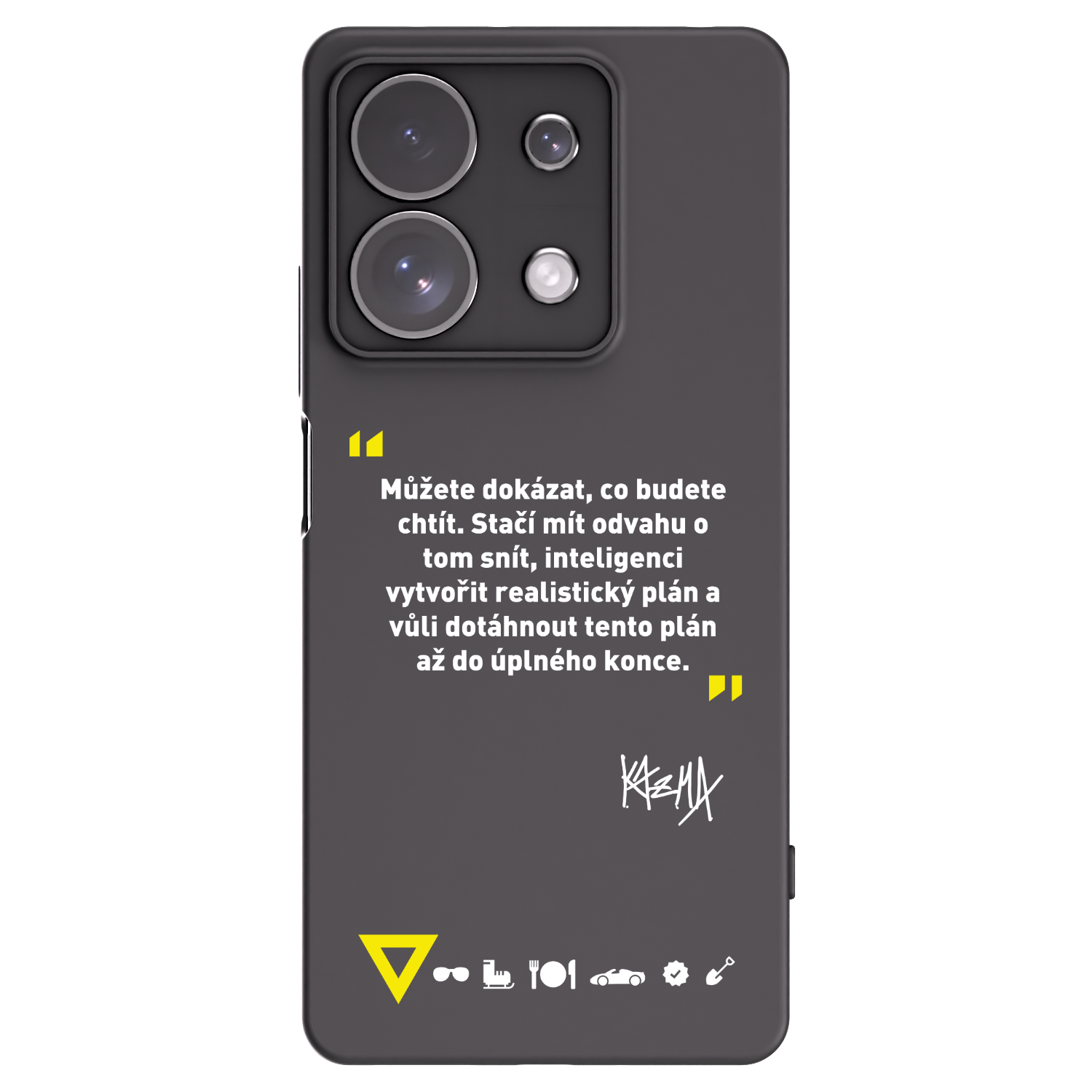 Picasee silikonový černý obal pro Xiaomi Redmi Note 13 Pro 4G - Kazma - MŮŽETE DOKÁZAT, CO BUDETE CHTÍT