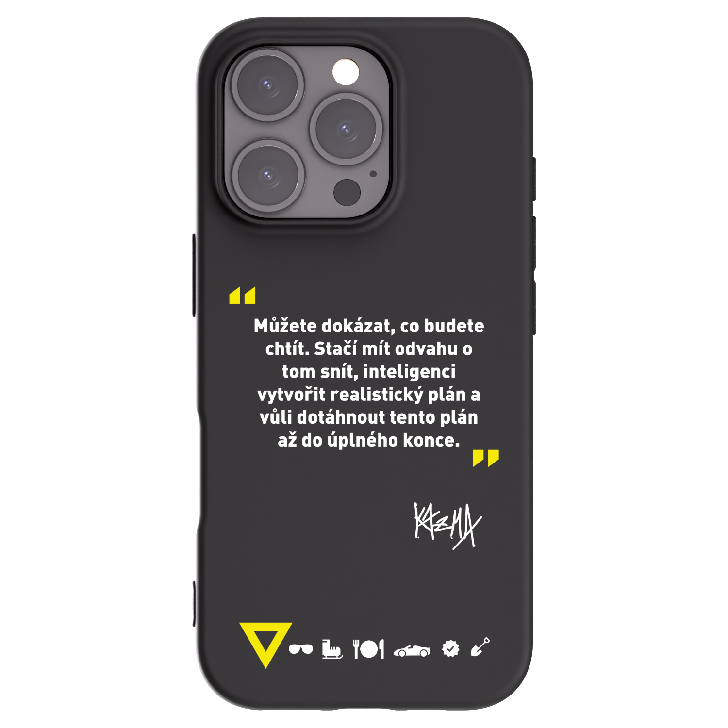 Picasee silikonový černý obal pro Apple iPhone 16 Pro - Kazma - MŮŽETE DOKÁZAT, CO BUDETE CHTÍT