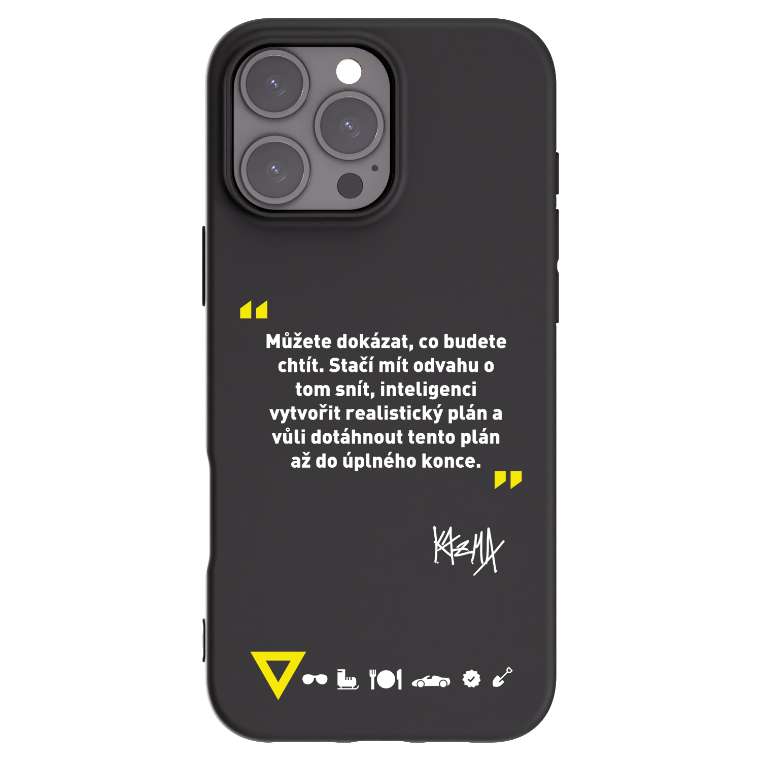 Picasee silikonový černý obal pro Apple iPhone 16 Pro Max - Kazma - MŮŽETE DOKÁZAT, CO BUDETE CHTÍT