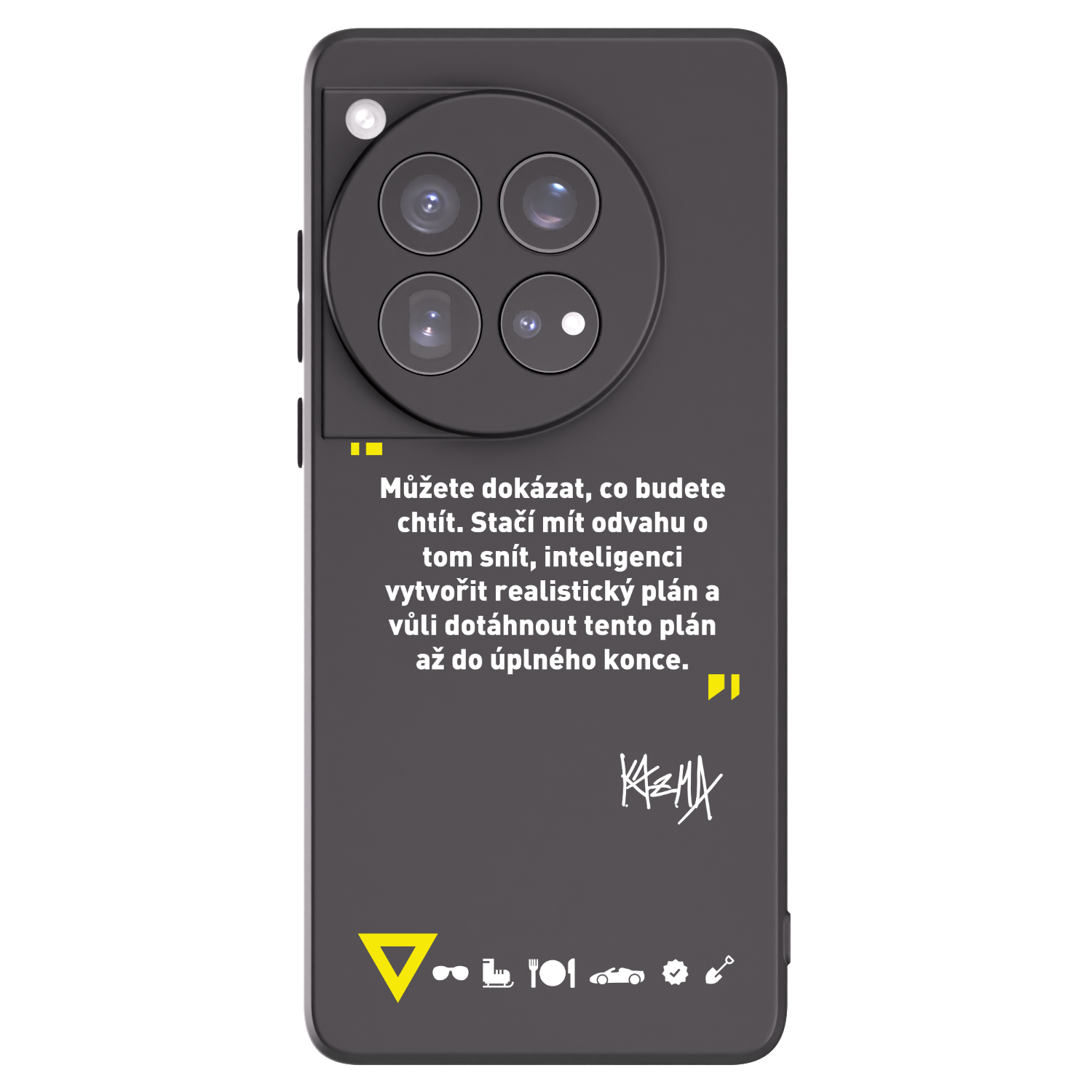 Picasee silikonový černý obal pro OnePlus 12 5G - Kazma - MŮŽETE DOKÁZAT, CO BUDETE CHTÍT