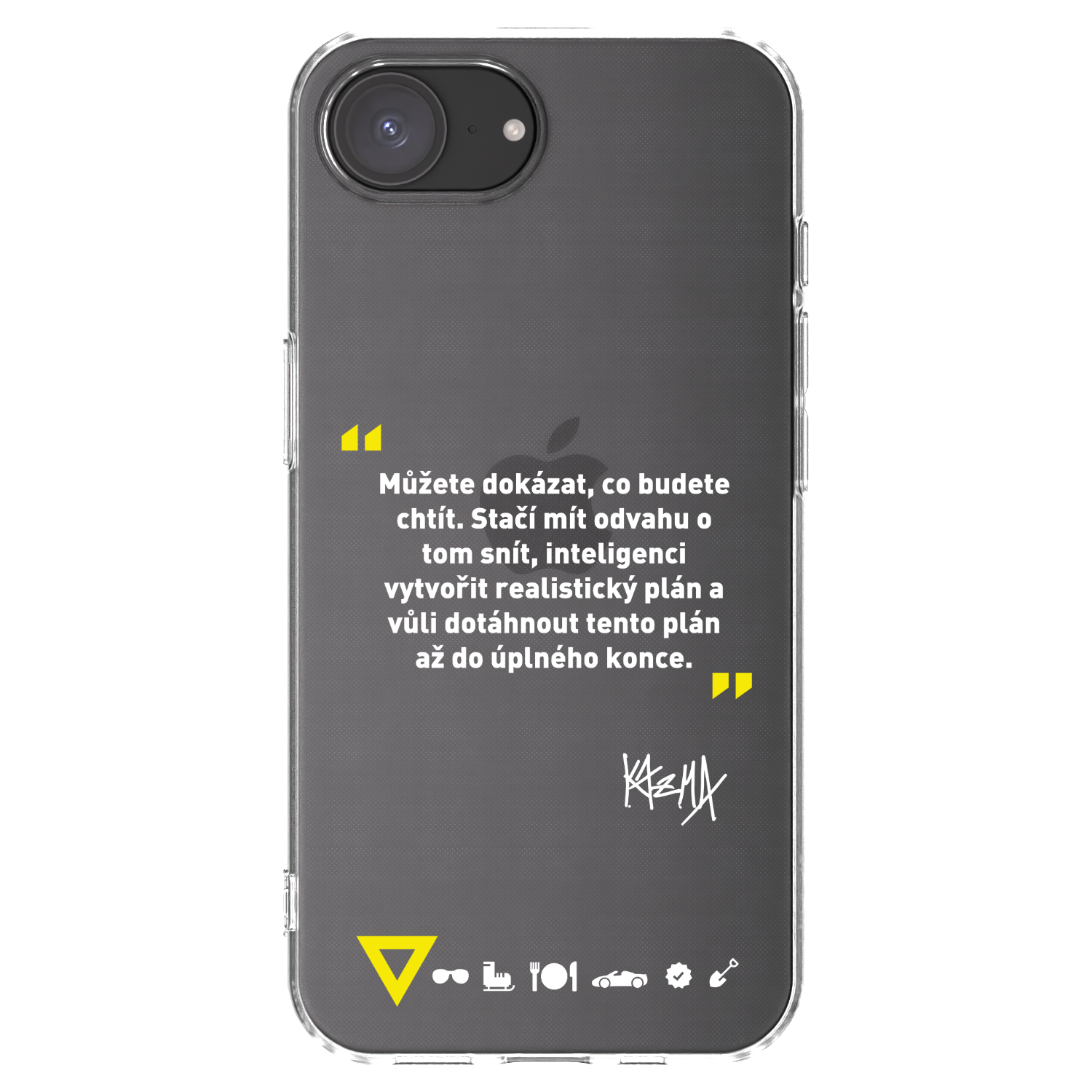 Picasee silikonový průhledný obal pro Apple iPhone 16e - Kazma - MŮŽETE DOKÁZAT, CO BUDETE CHTÍT