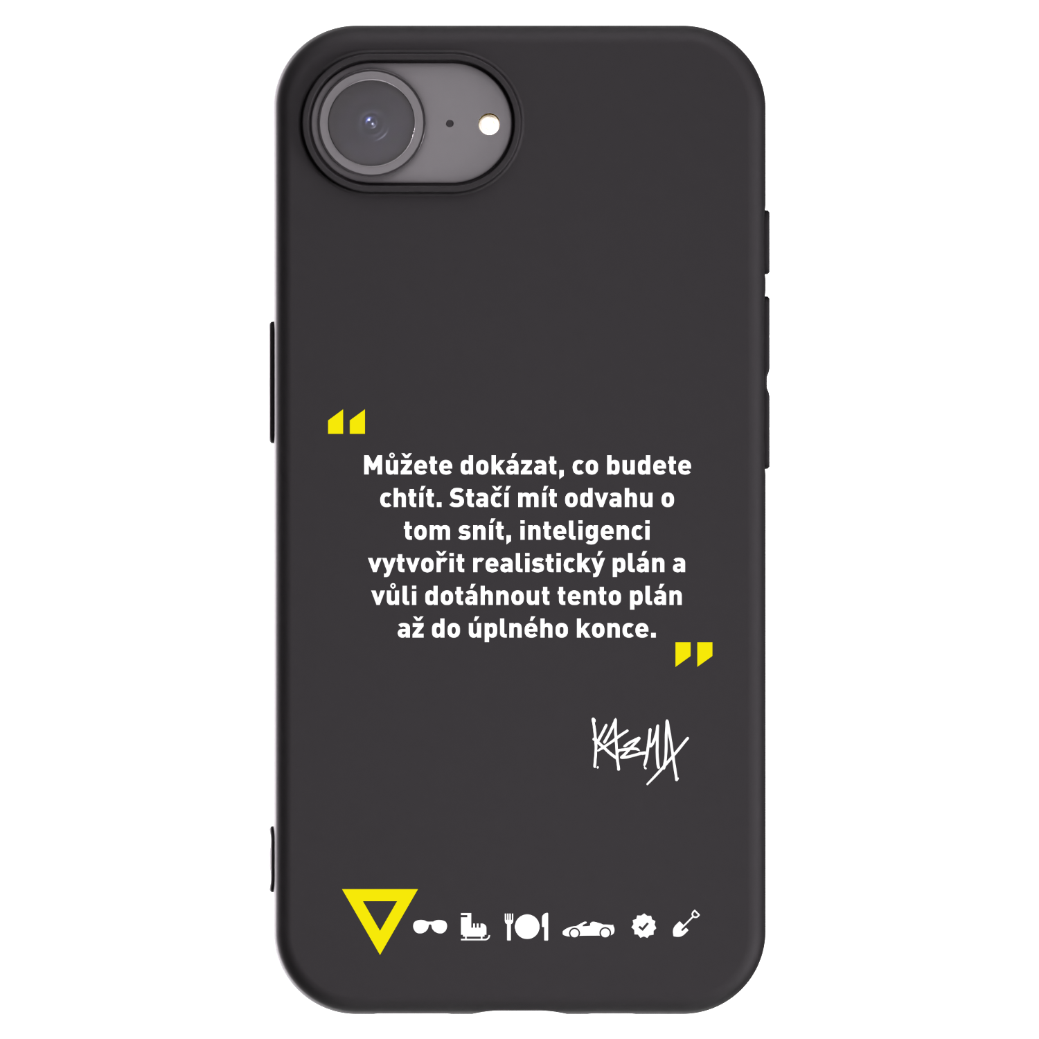 Picasee silikonový černý obal pro Apple iPhone 16e - Kazma - MŮŽETE DOKÁZAT, CO BUDETE CHTÍT