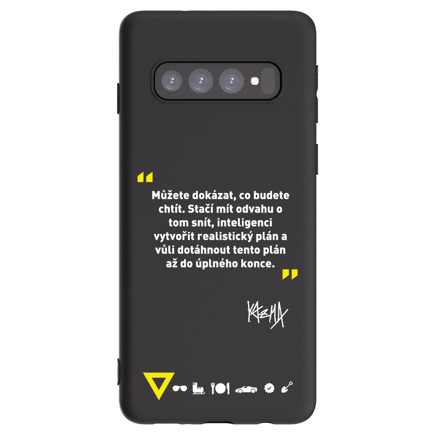 Picasee silikonový černý obal pro Samsung Galaxy S10 G973 - Kazma - MŮŽETE DOKÁZAT, CO BUDETE CHTÍT