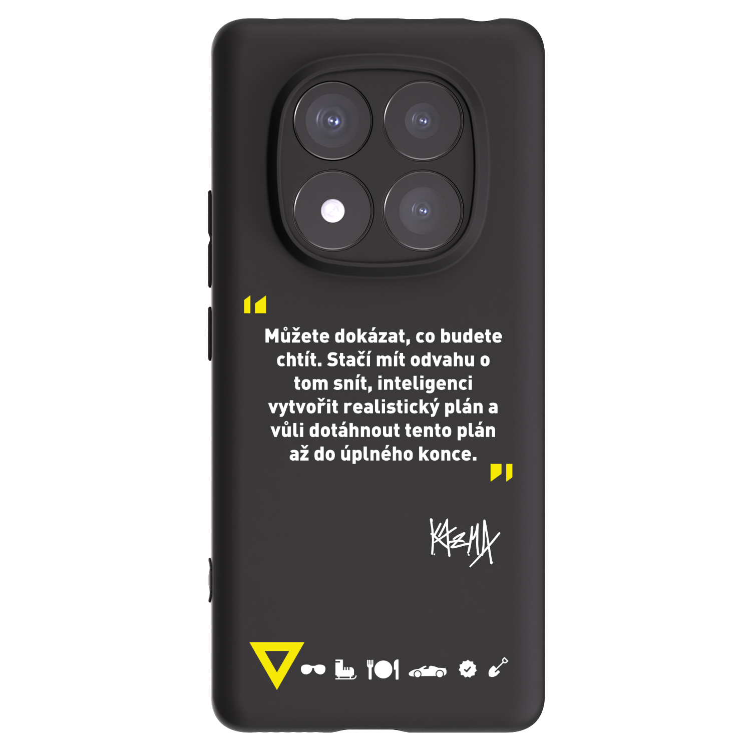 Picasee silikonový černý obal pro Xiaomi Redmi Note 14 Pro 5G - Kazma - MŮŽETE DOKÁZAT, CO BUDETE CHTÍT