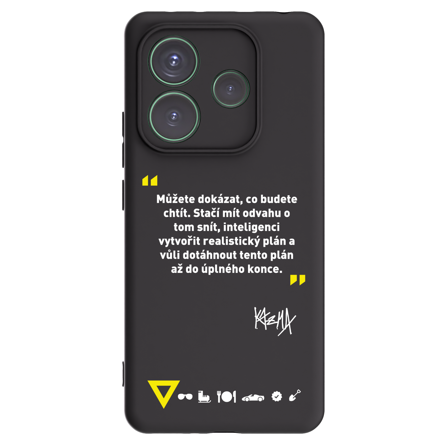 Picasee silikonový černý obal pro Xiaomi Redmi Note 14 5G - Kazma - MŮŽETE DOKÁZAT, CO BUDETE CHTÍT