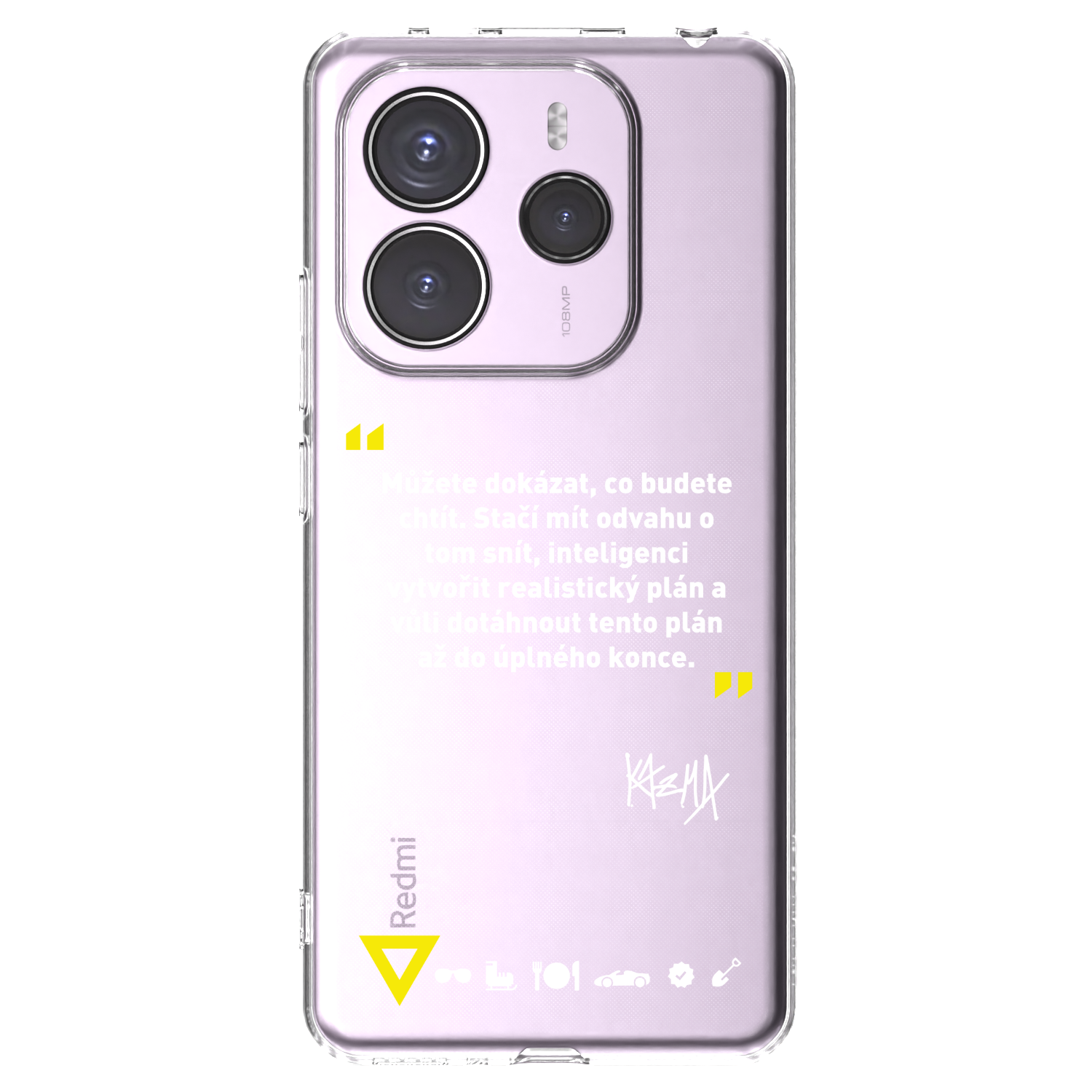 Picasee silikonový průhledný obal pro Xiaomi Redmi Note 14 5G - Kazma - MŮŽETE DOKÁZAT, CO BUDETE CHTÍT