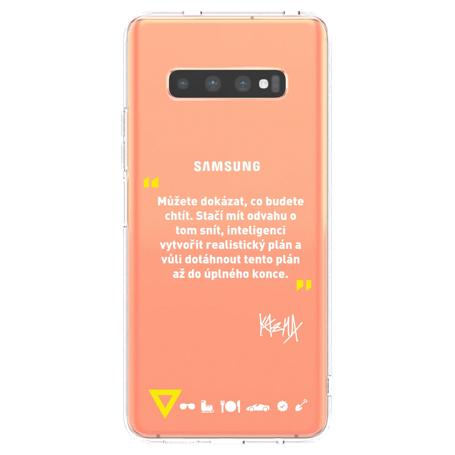 Picasee silikonový průhledný obal pro Samsung Galaxy S10 Plus G975 - Kazma - MŮŽETE DOKÁZAT, CO BUDETE CHTÍT