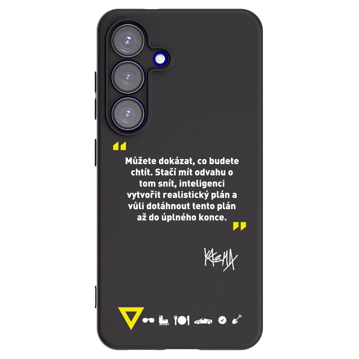 Picasee silikonový černý obal pro Samsung Galaxy S25 5G - Kazma - MŮŽETE DOKÁZAT, CO BUDETE CHTÍT