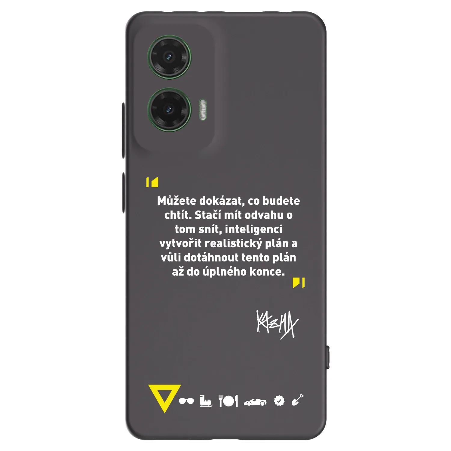 Picasee silikonový černý obal pro Motorola Moto G35 5G - Kazma - MŮŽETE DOKÁZAT, CO BUDETE CHTÍT