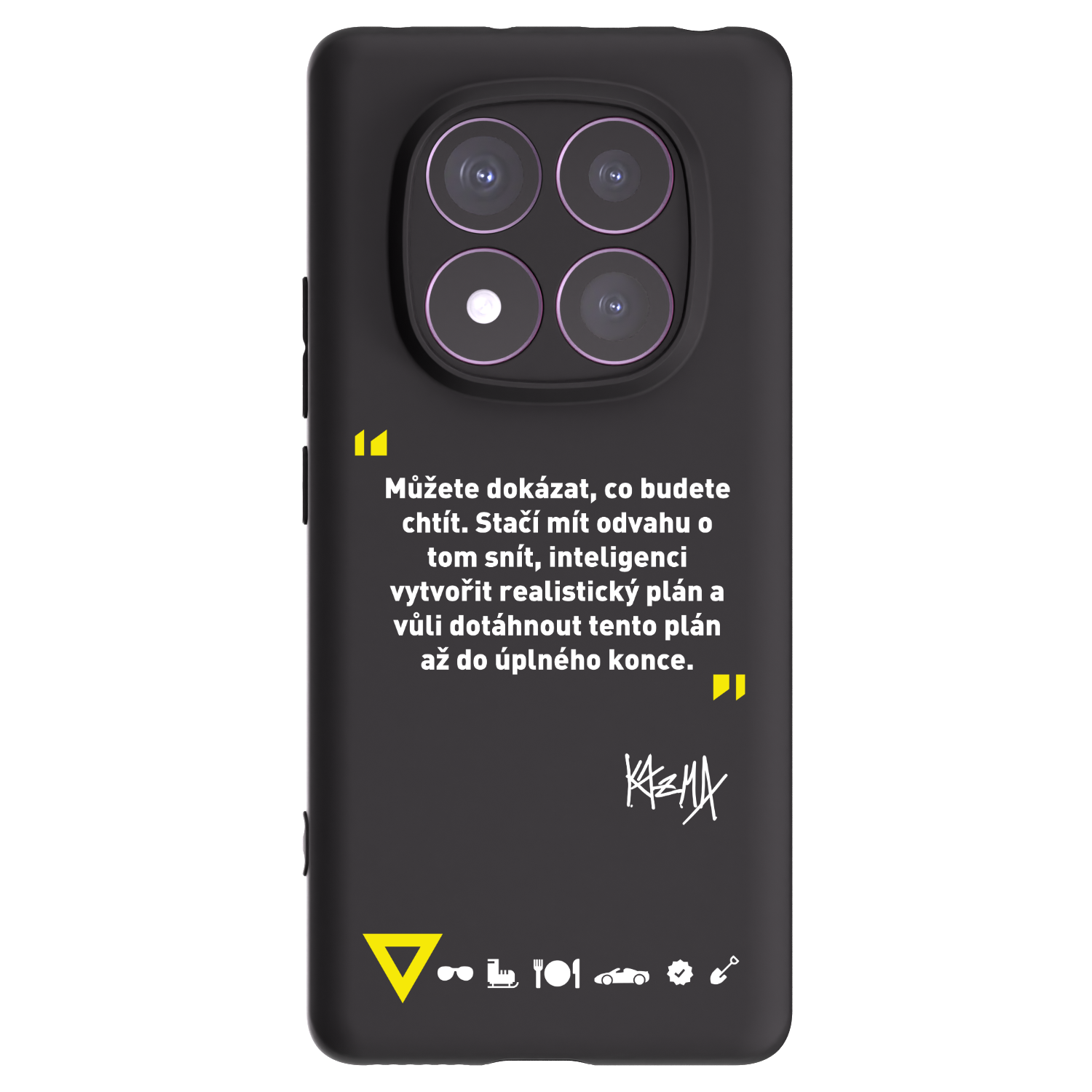 Picasee silikonový černý obal pro Xiaomi Redmi Note 14 Pro 4G - Kazma - MŮŽETE DOKÁZAT, CO BUDETE CHTÍT