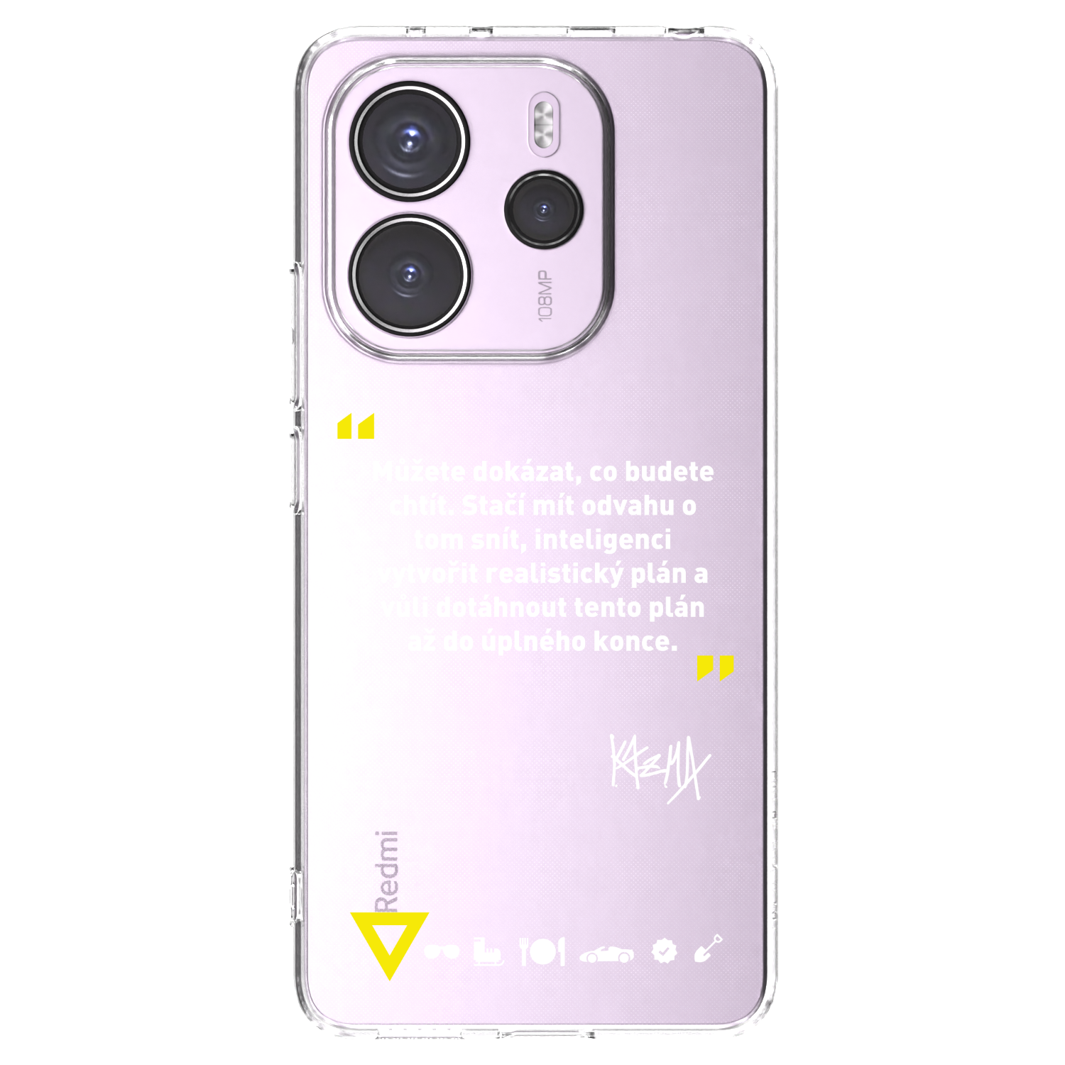 Picasee silikonový průhledný obal pro Xiaomi Redmi Note 14 4G - Kazma - MŮŽETE DOKÁZAT, CO BUDETE CHTÍT