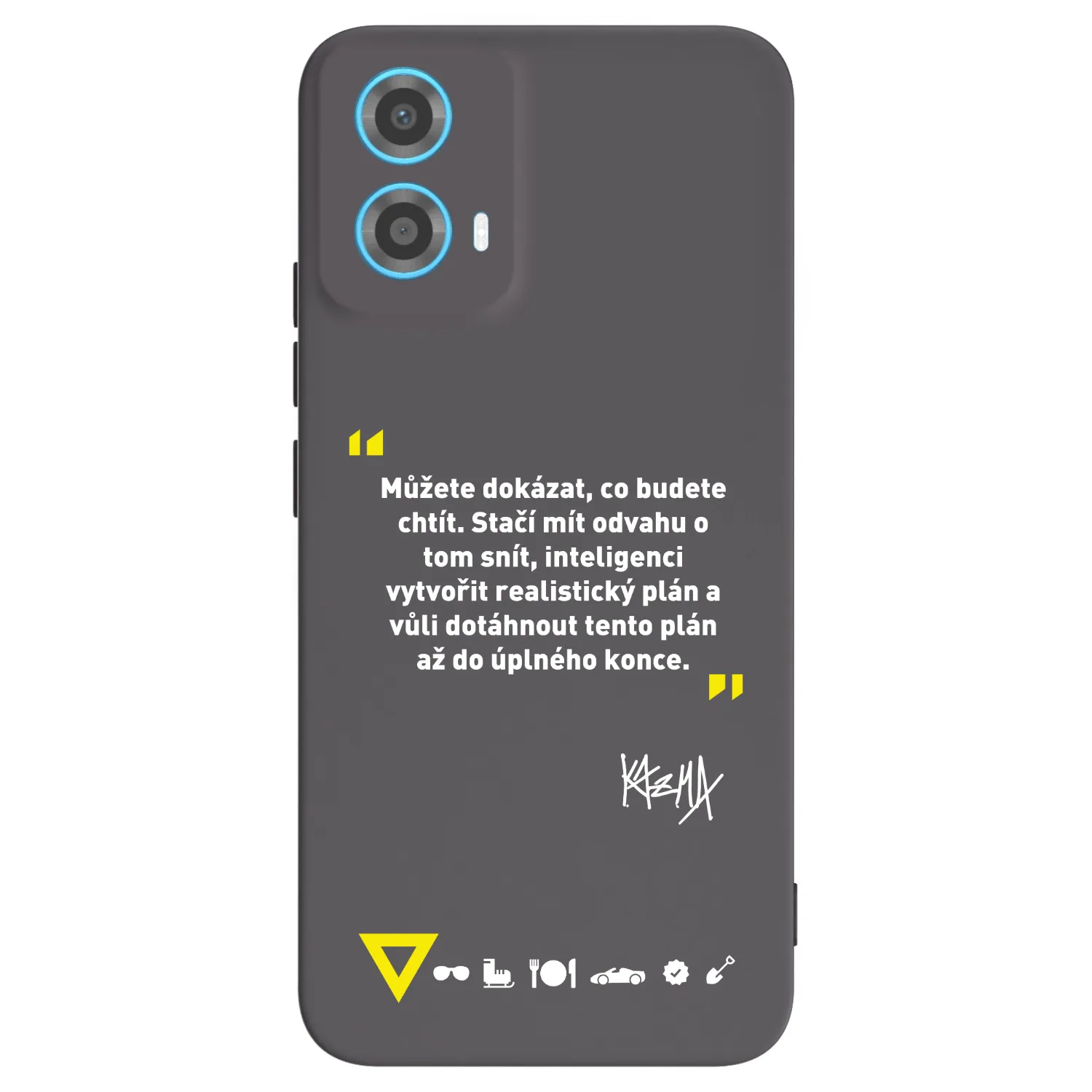 Picasee silikonový černý obal pro Motorola Moto G34 5G - Kazma - MŮŽETE DOKÁZAT, CO BUDETE CHTÍT