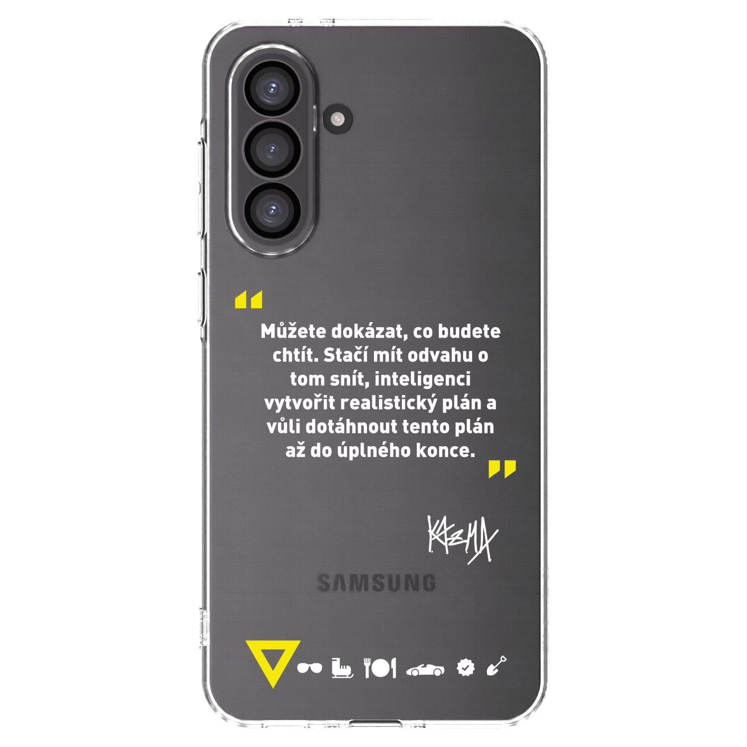 Picasee silikonový průhledný obal pro Samsung Galaxy A36 5G - Kazma - MŮŽETE DOKÁZAT, CO BUDETE CHTÍT