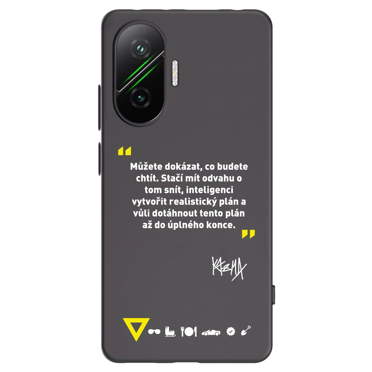 Picasee silikonový černý obal pro Xiaomi Poco F7 5G - Kazma - MŮŽETE DOKÁZAT, CO BUDETE CHTÍT