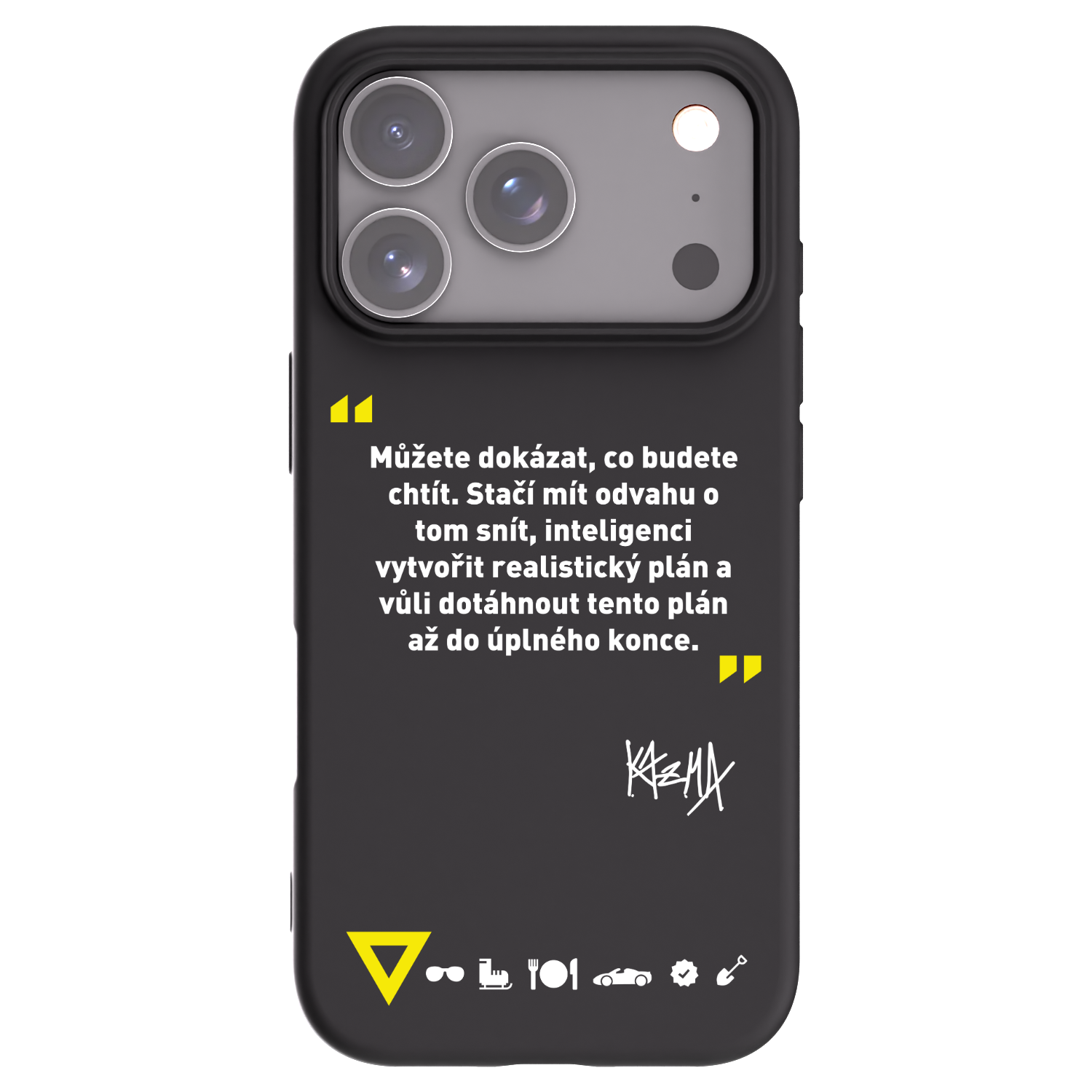 Picasee silikonový černý obal pro Apple iPhone 17 Pro - Kazma - MŮŽETE DOKÁZAT, CO BUDETE CHTÍT