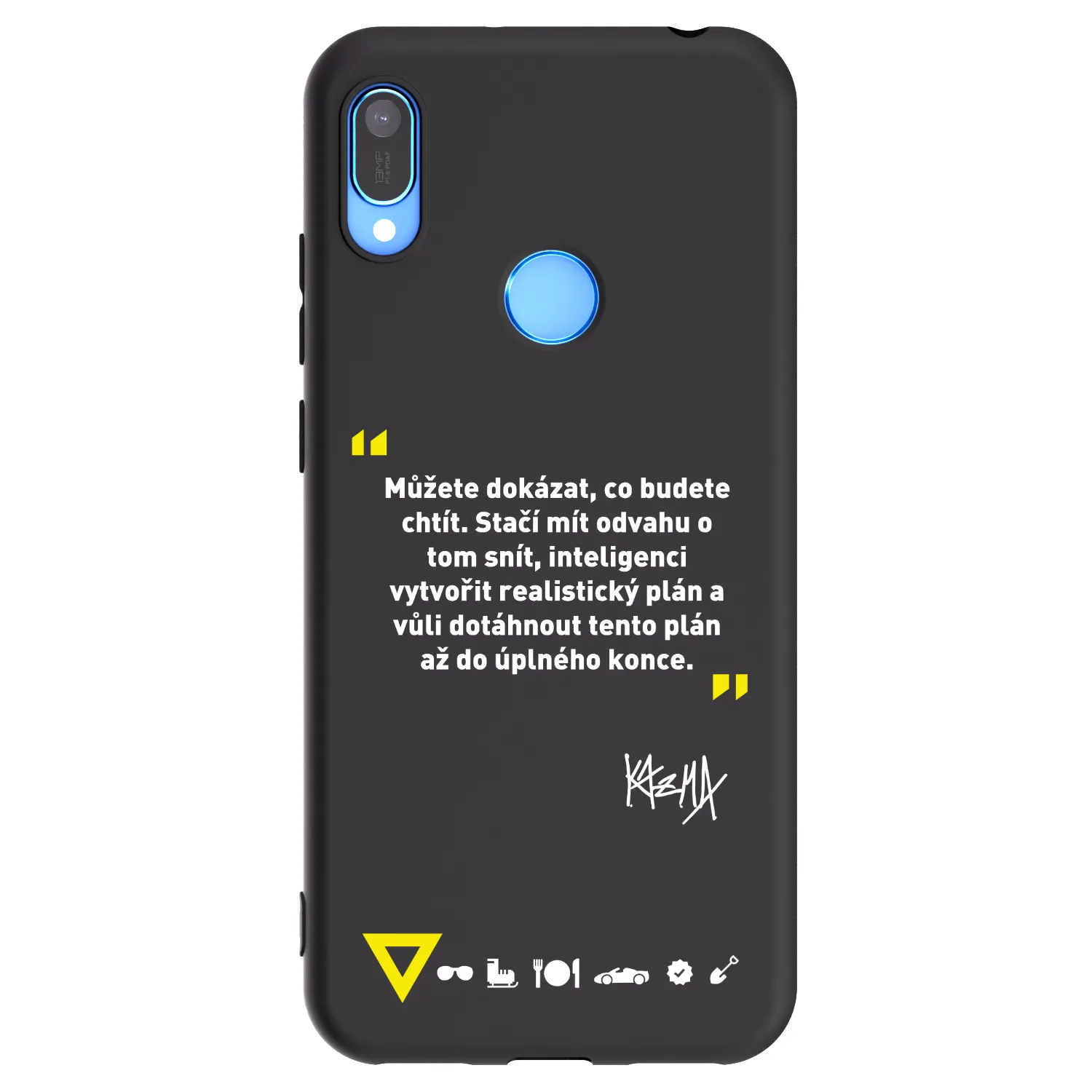Picasee silikonový černý obal pro Huawei Y6 2019 - Kazma - MŮŽETE DOKÁZAT, CO BUDETE CHTÍT
